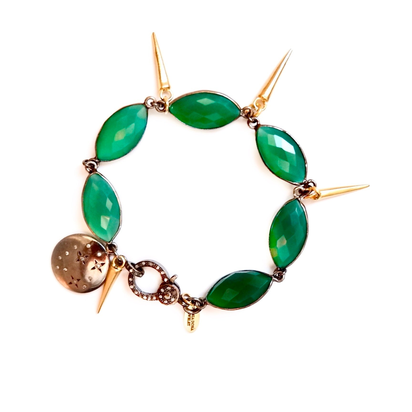 vintage green agate bracelet