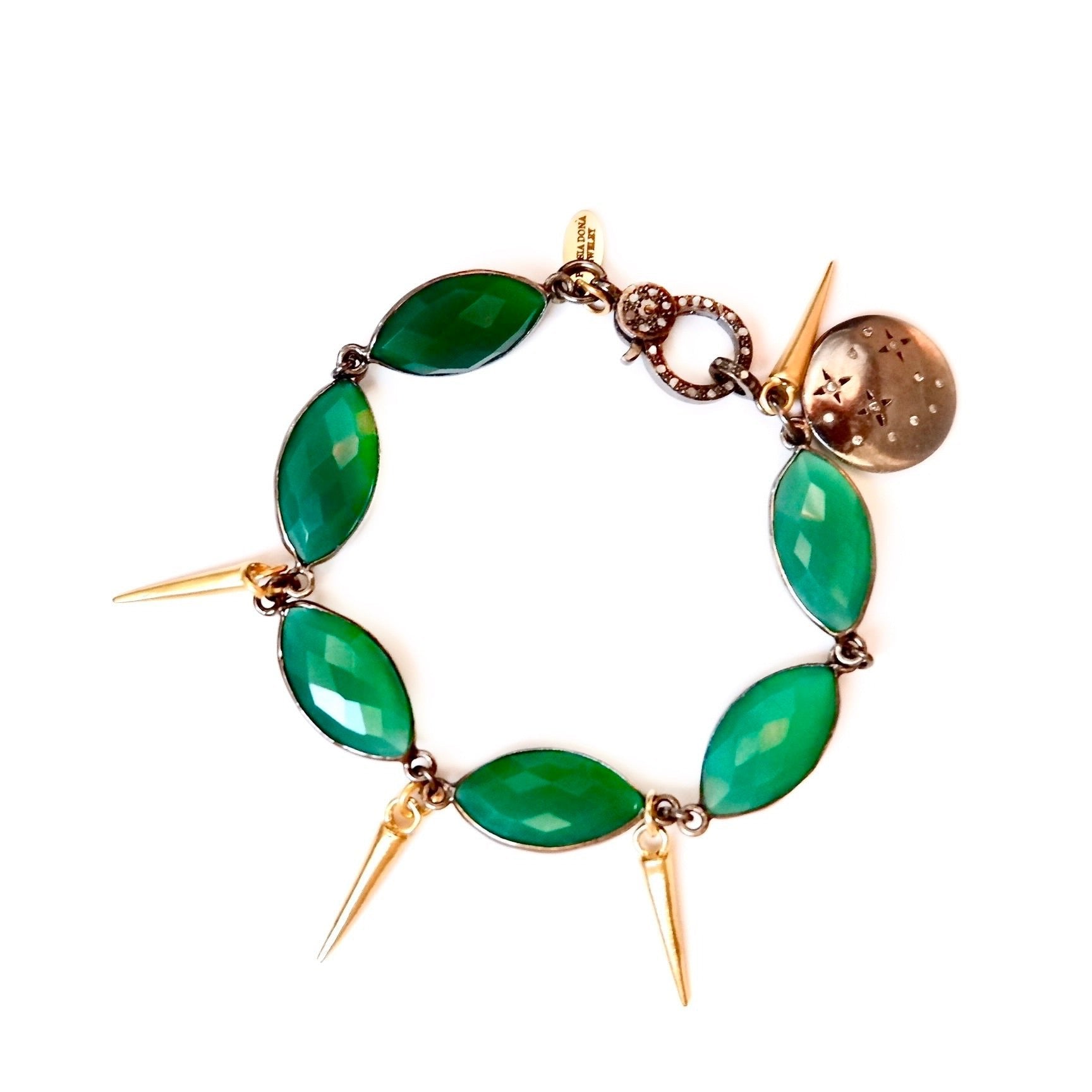 vintage green agate bracelet