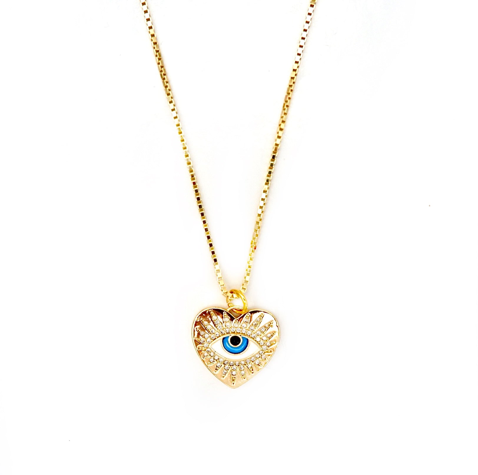my heart and eye pendant necklace