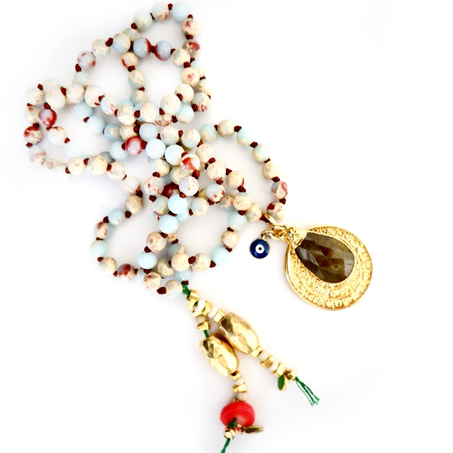 my luxe riverstone medallion necklace