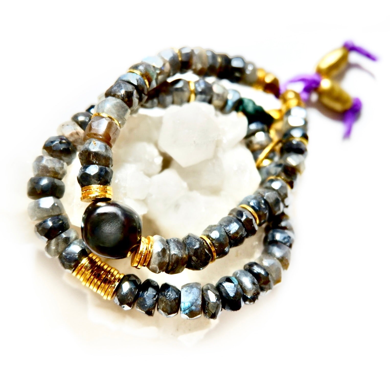 mystic labradorite twin set bracelet