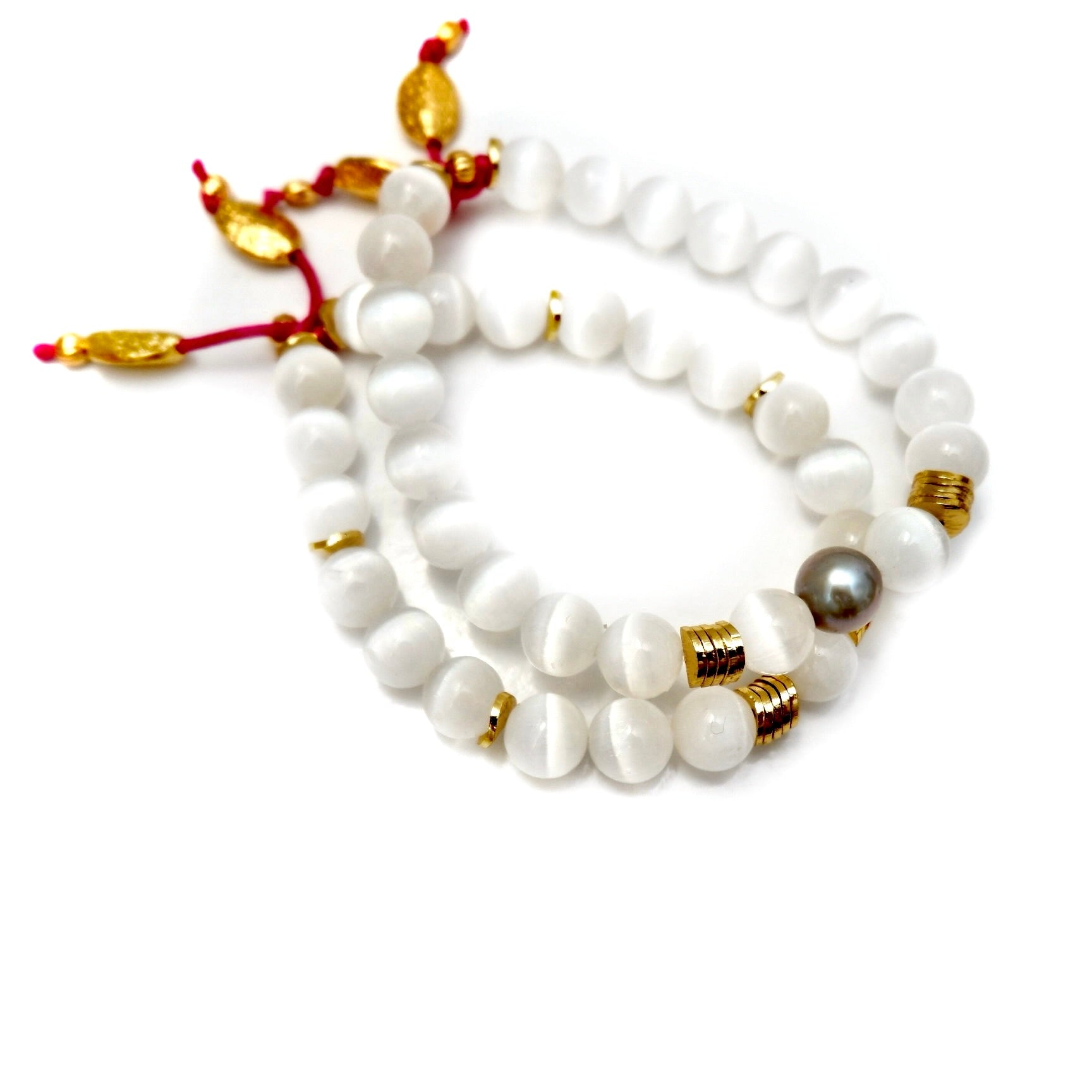 magical white cloud twin set bracelets