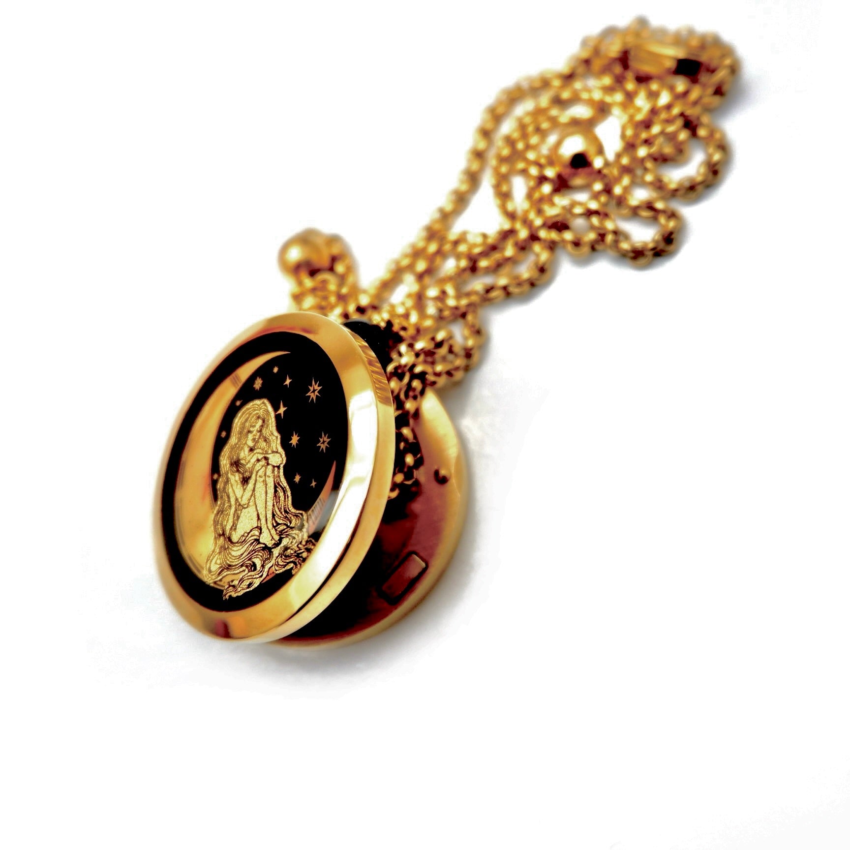 moon star goddess locket necklace
