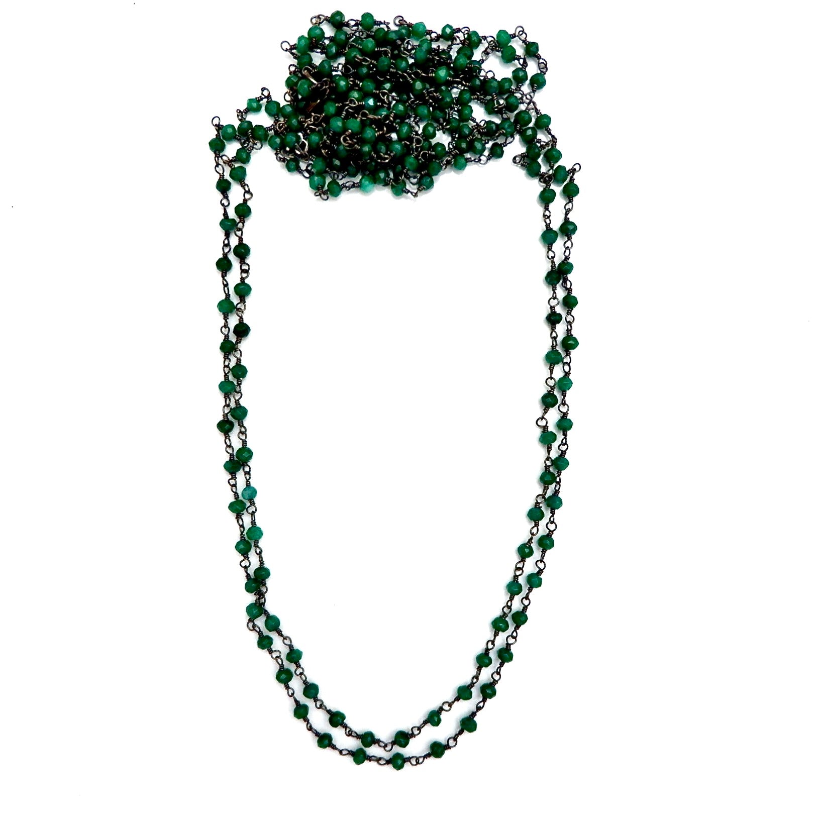 my long dainty jade chain necklace