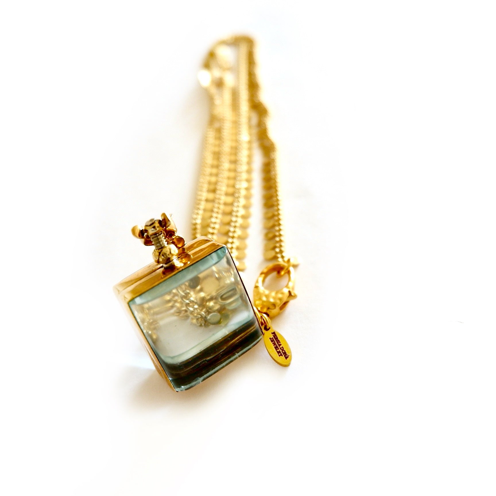 vintage square locket necklace
