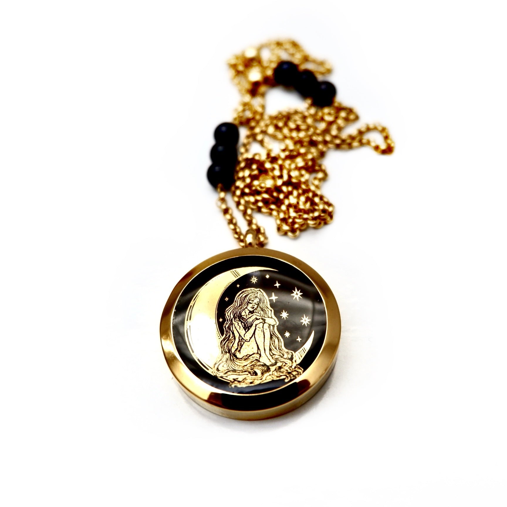 moon star goddess locket necklace