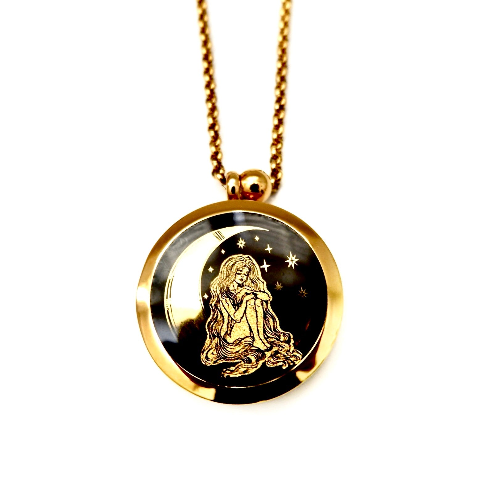 moon star goddess locket necklace