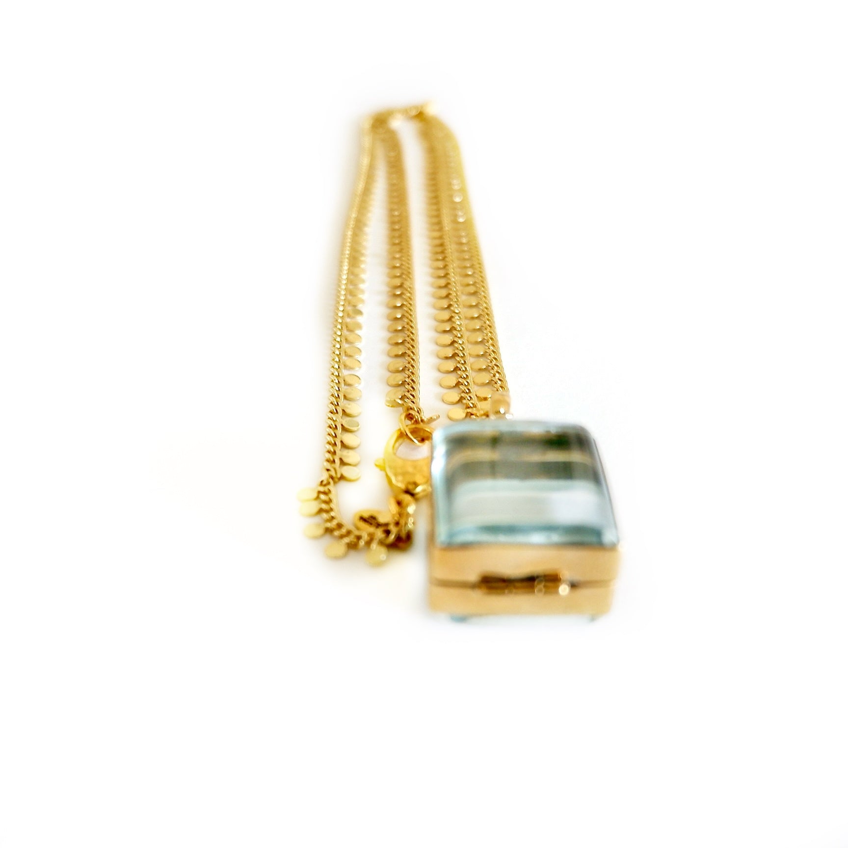 vintage square locket necklace