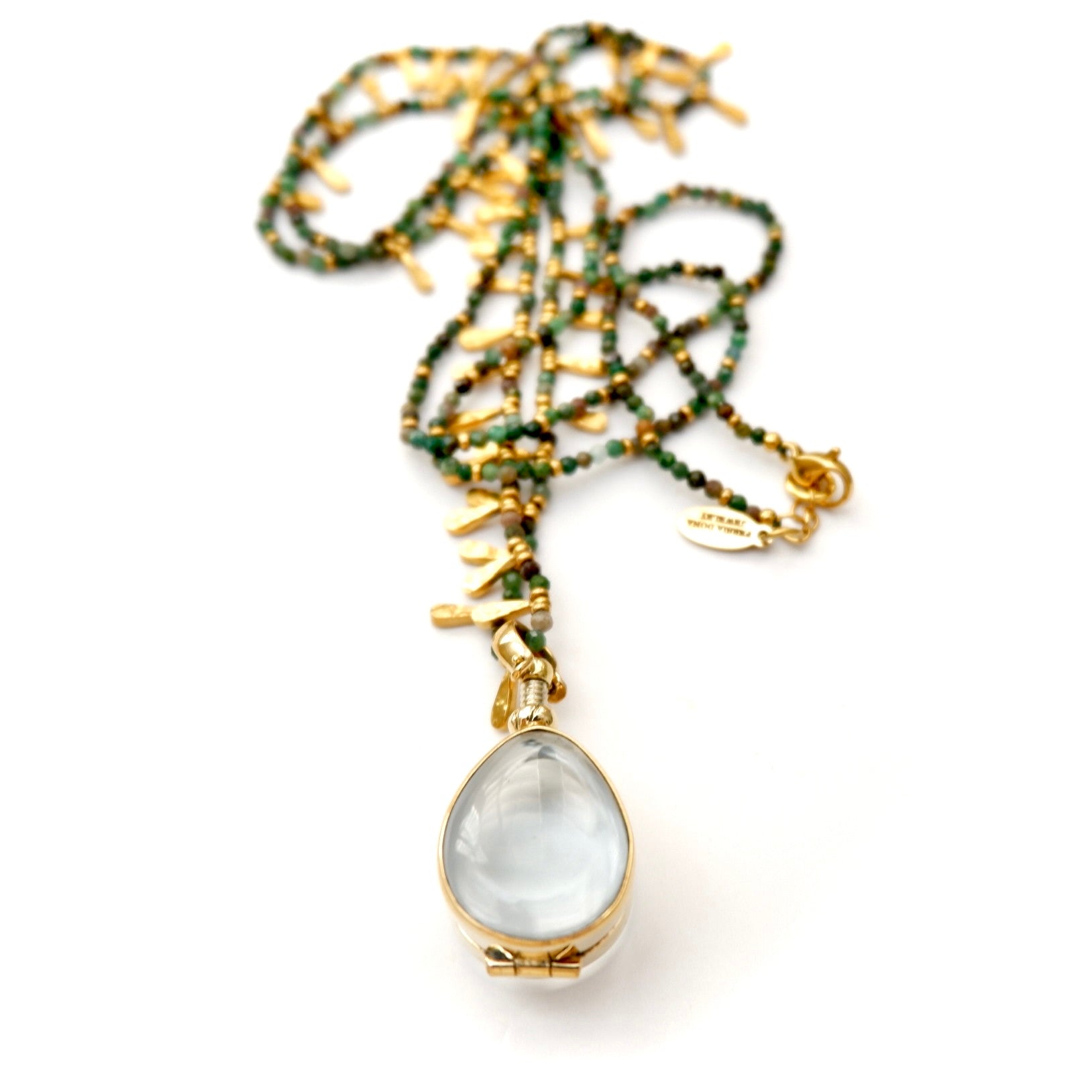 teardrop locket pendant necklace