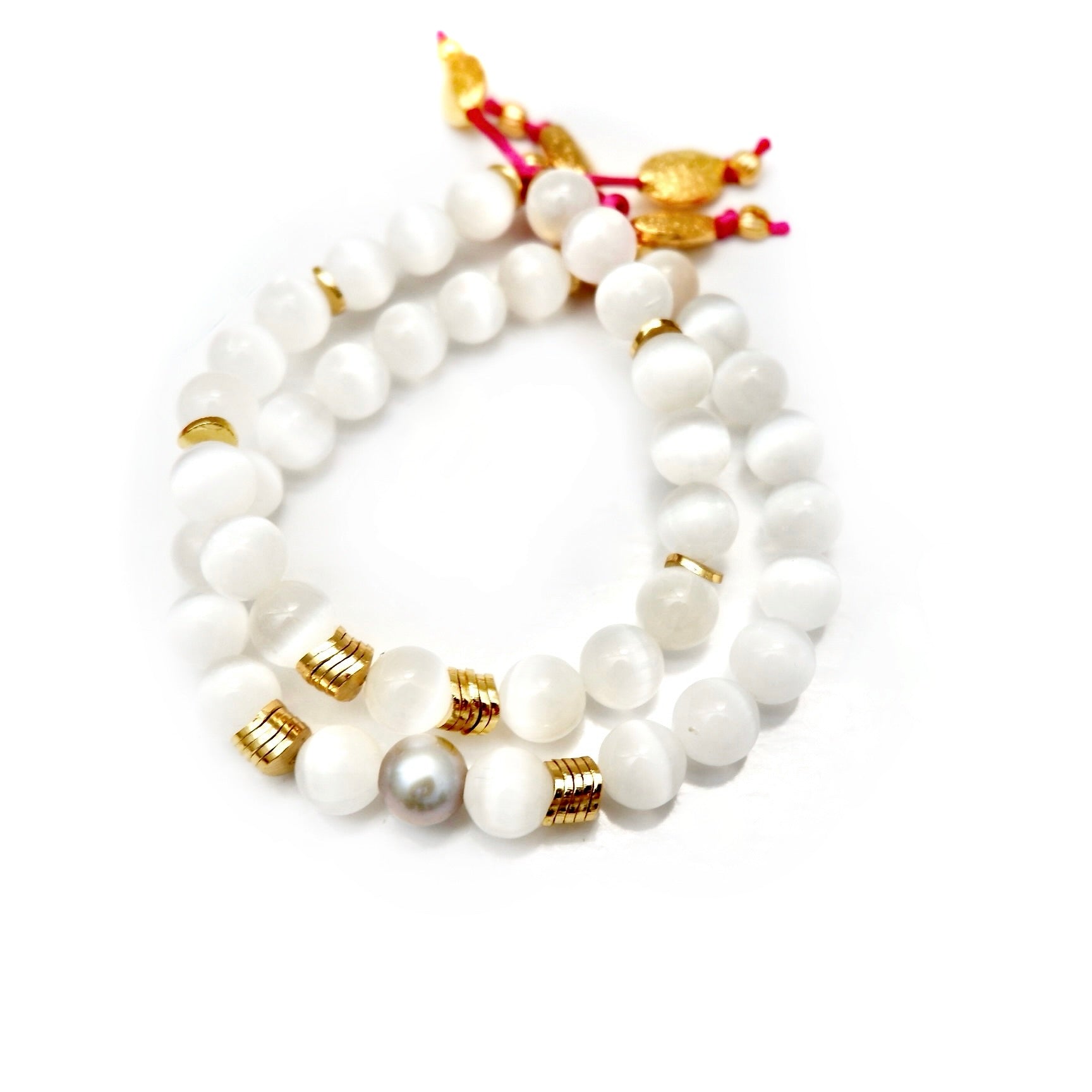 magical white cloud twin set bracelets