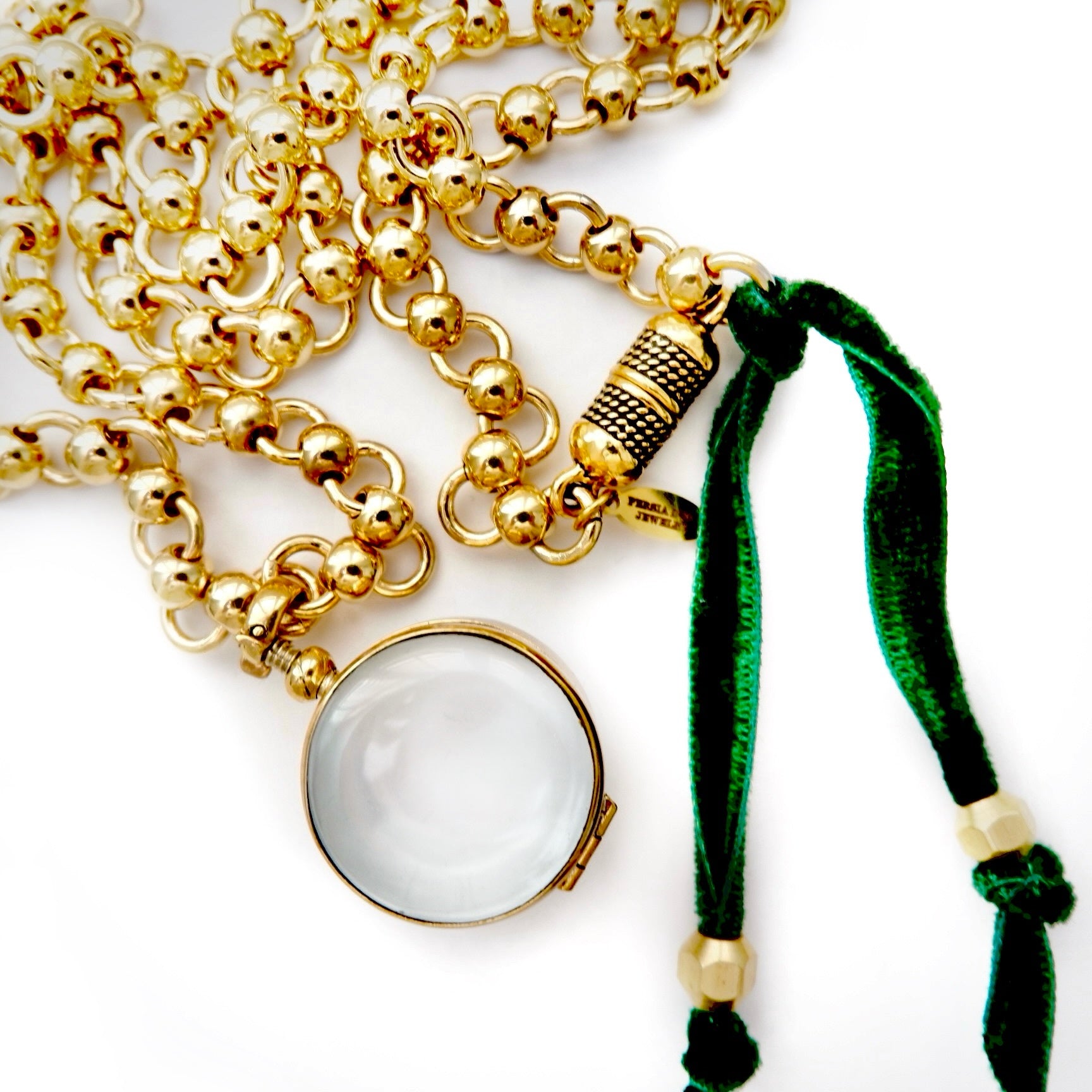 round vintage locket necklace
