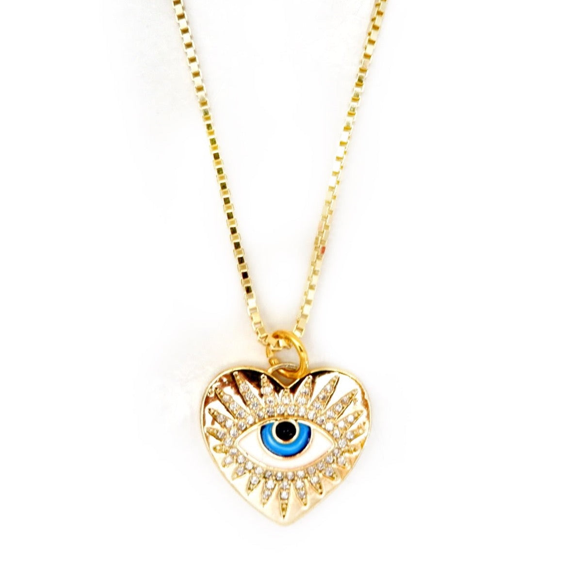 my heart and eye pendant necklace
