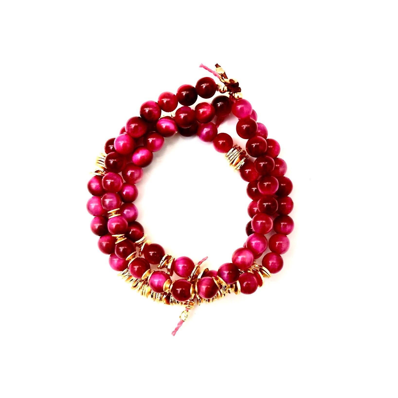 my fuchsia pink trio set bracelet