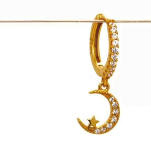 star moon earrings