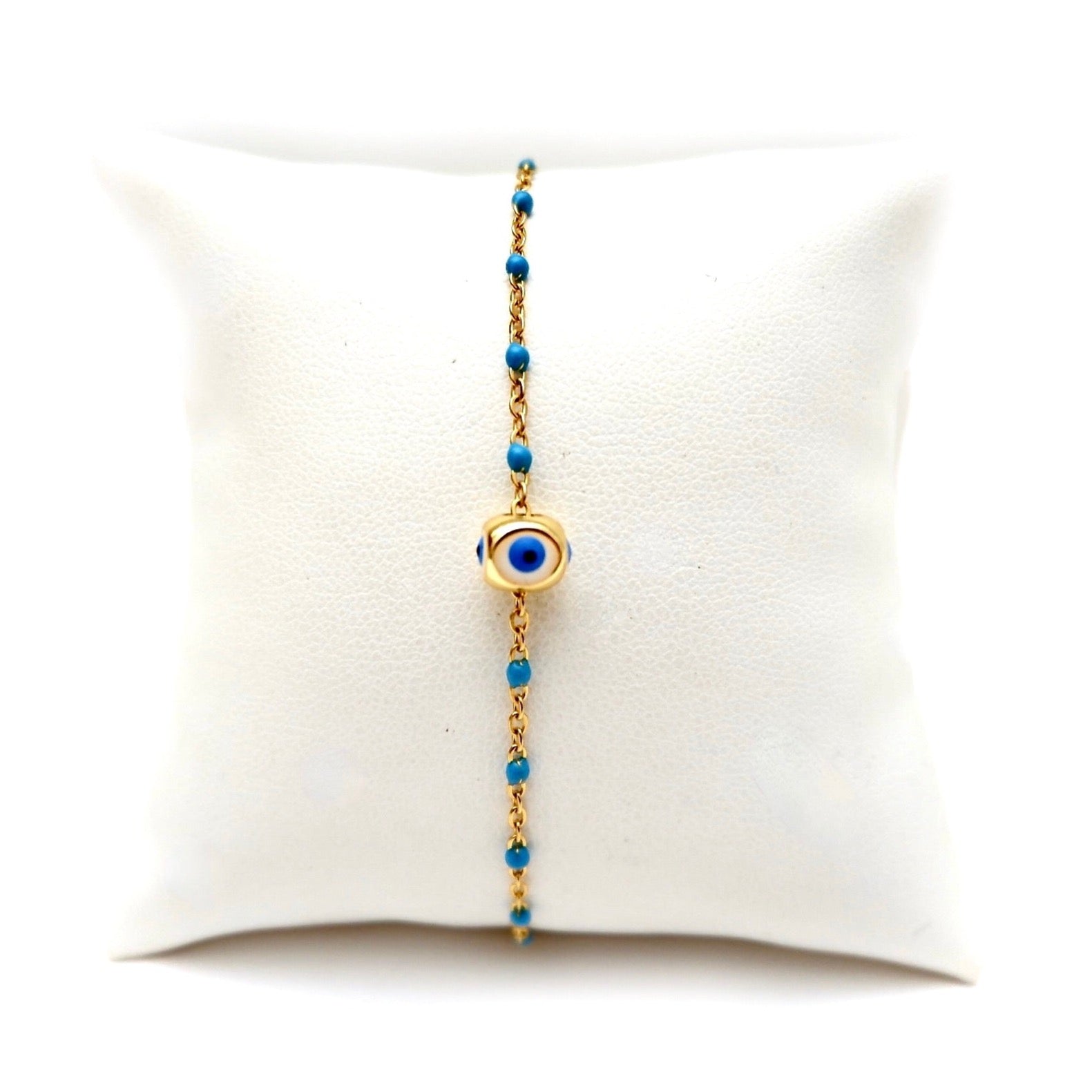 dainty floating evil eye bracelet