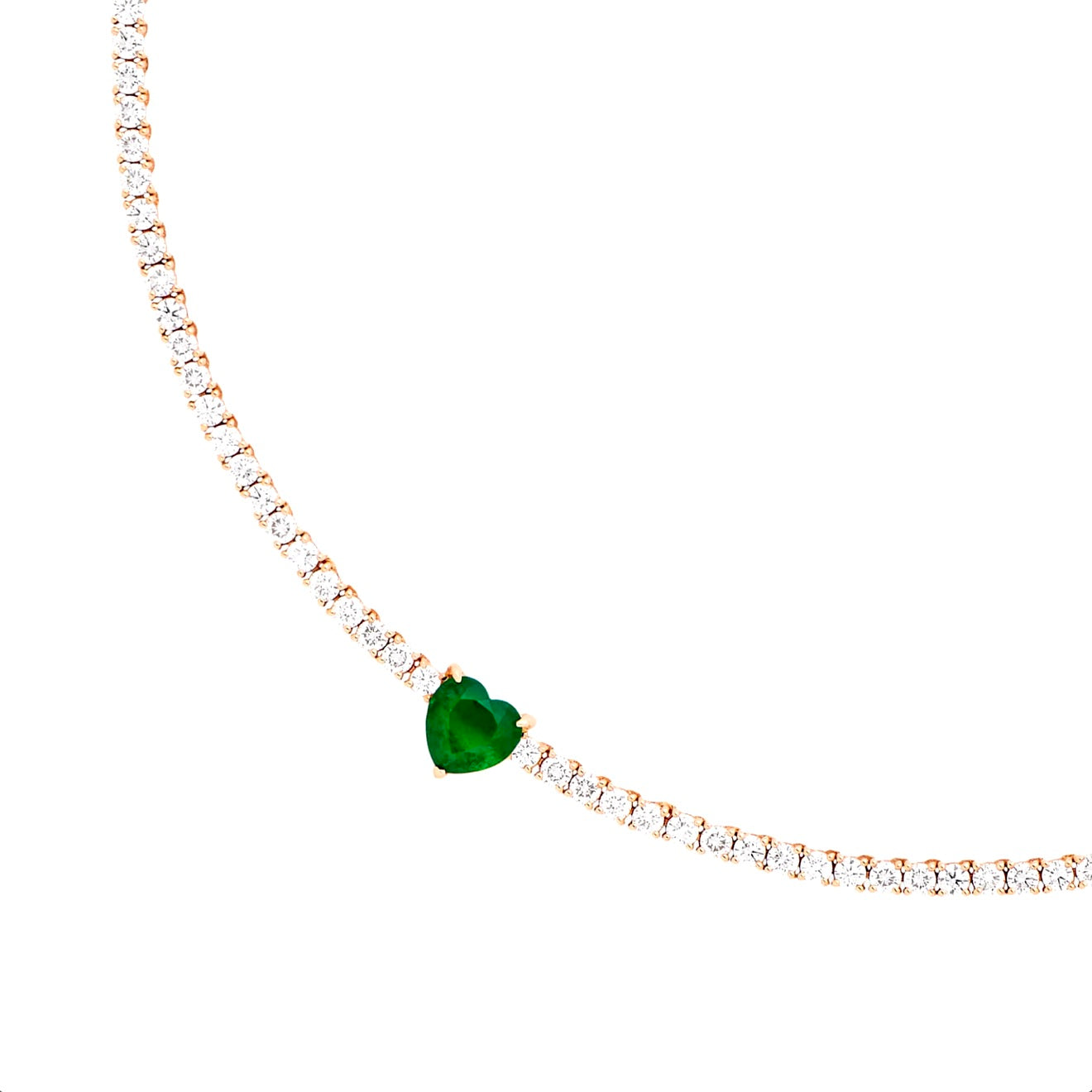my emerald heart tennis choker