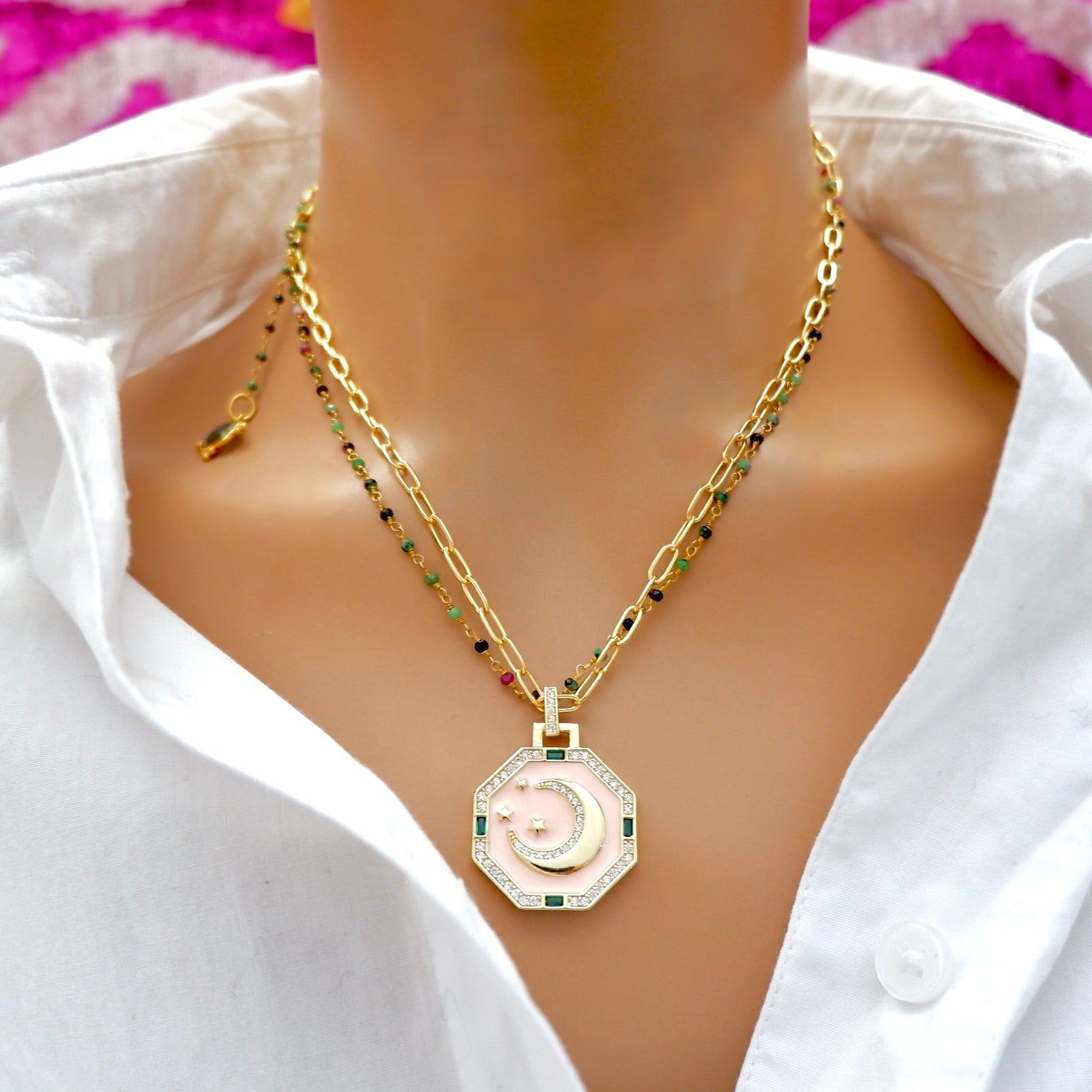 my twinkle star moon necklace