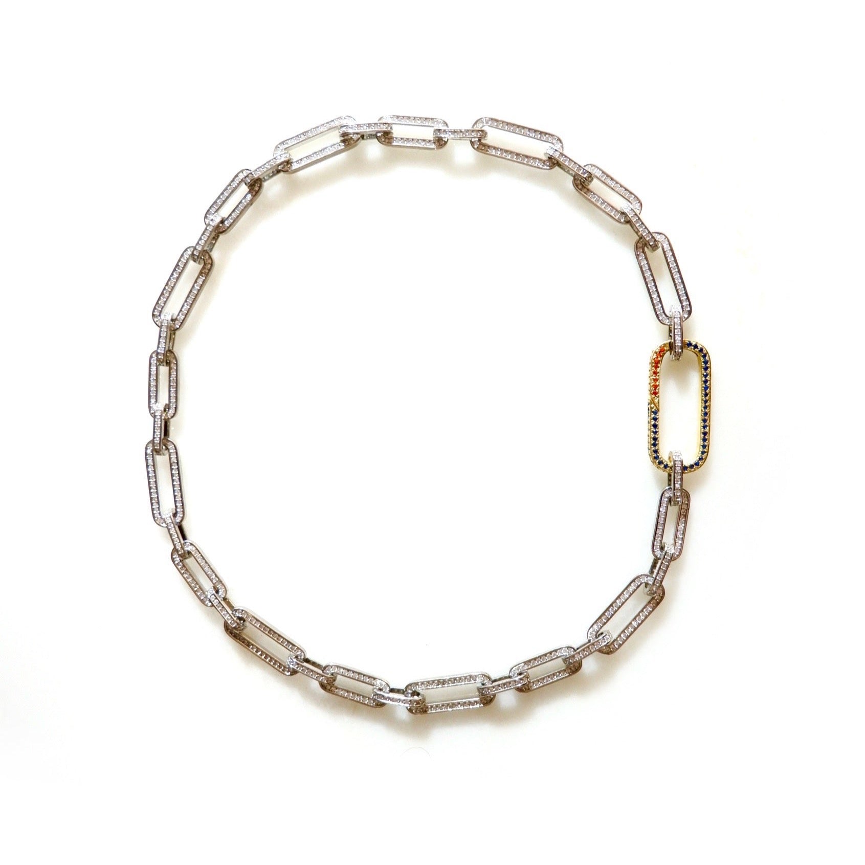 linked pave necklace