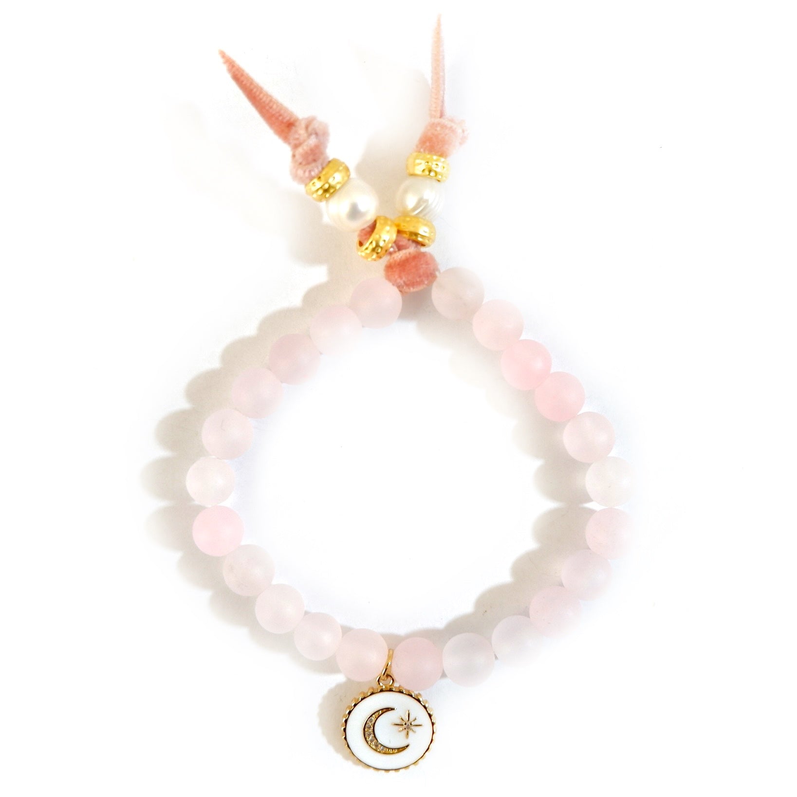 rose quartz trio set bracelet