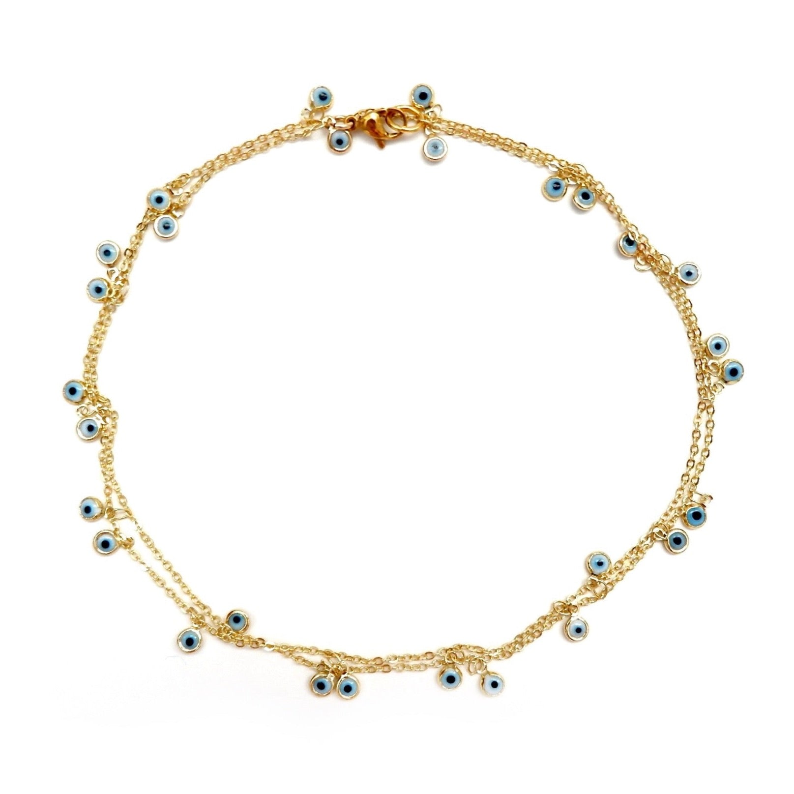 tiny dangling eye charm necklace