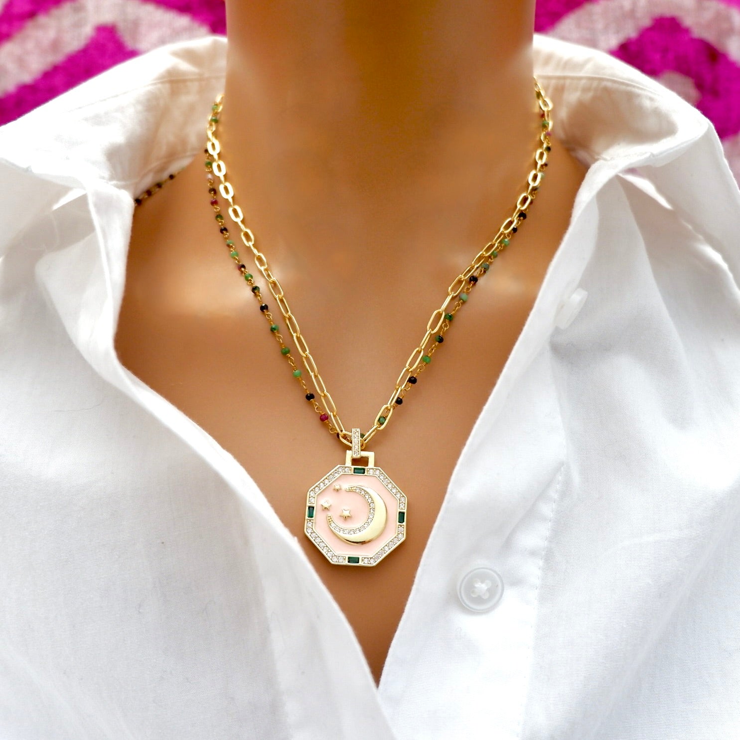my twinkle star moon necklace