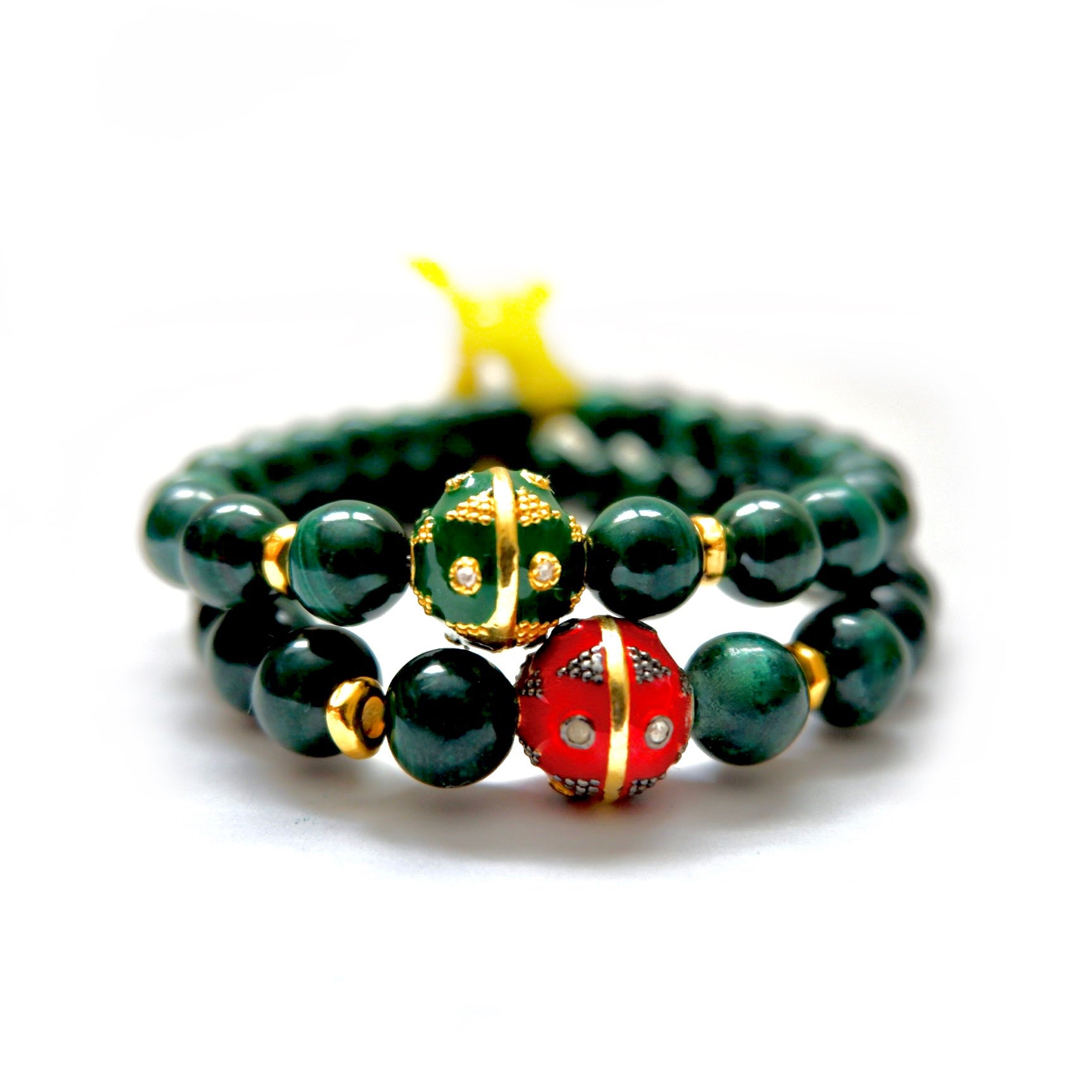 my malachite and enamel ball bracelet