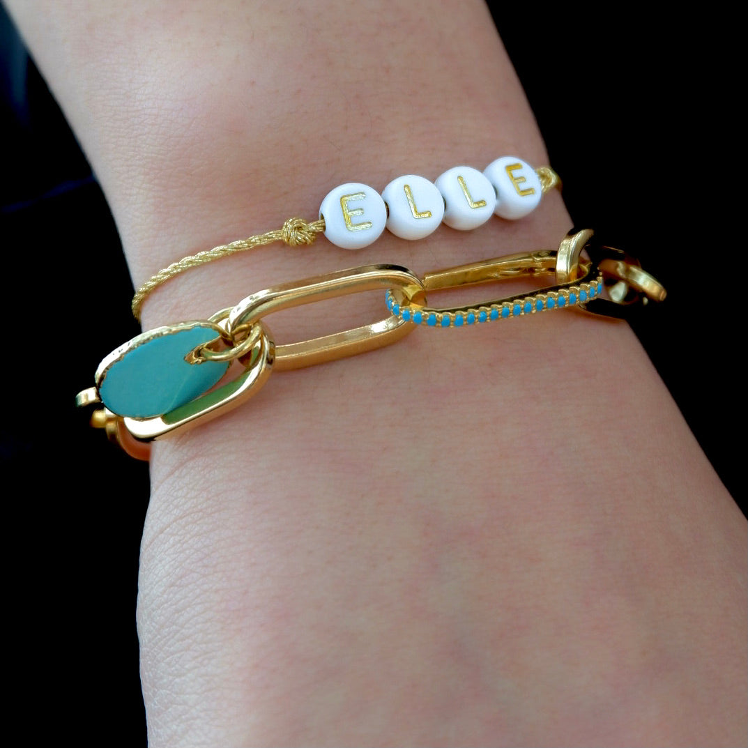 links and turquoise bracelet