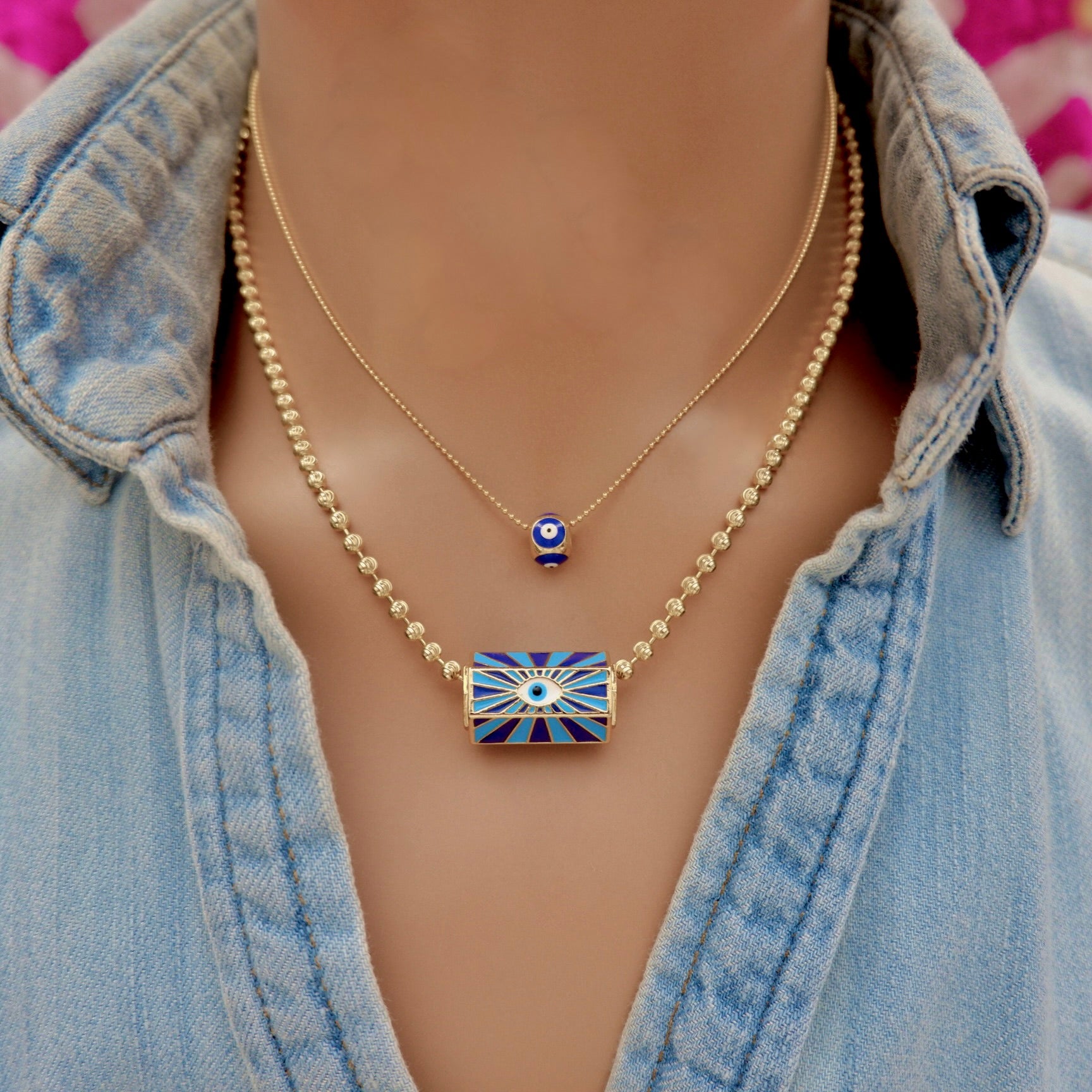 my floating protective eye necklace
