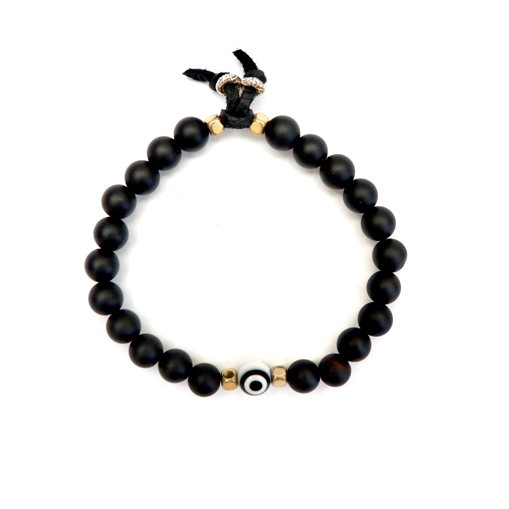 evil eye black onyx mens bracelet