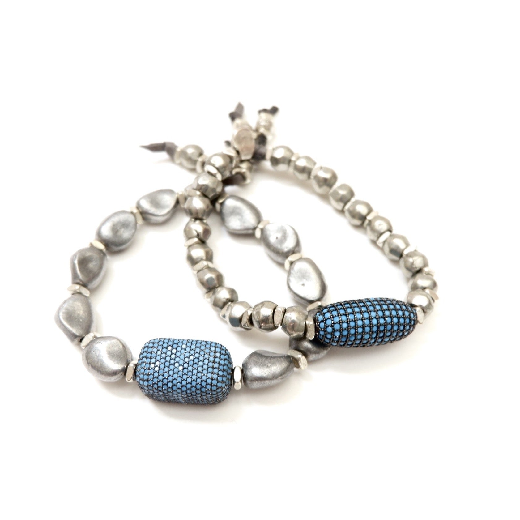 turquoise silver pebbles bracelet