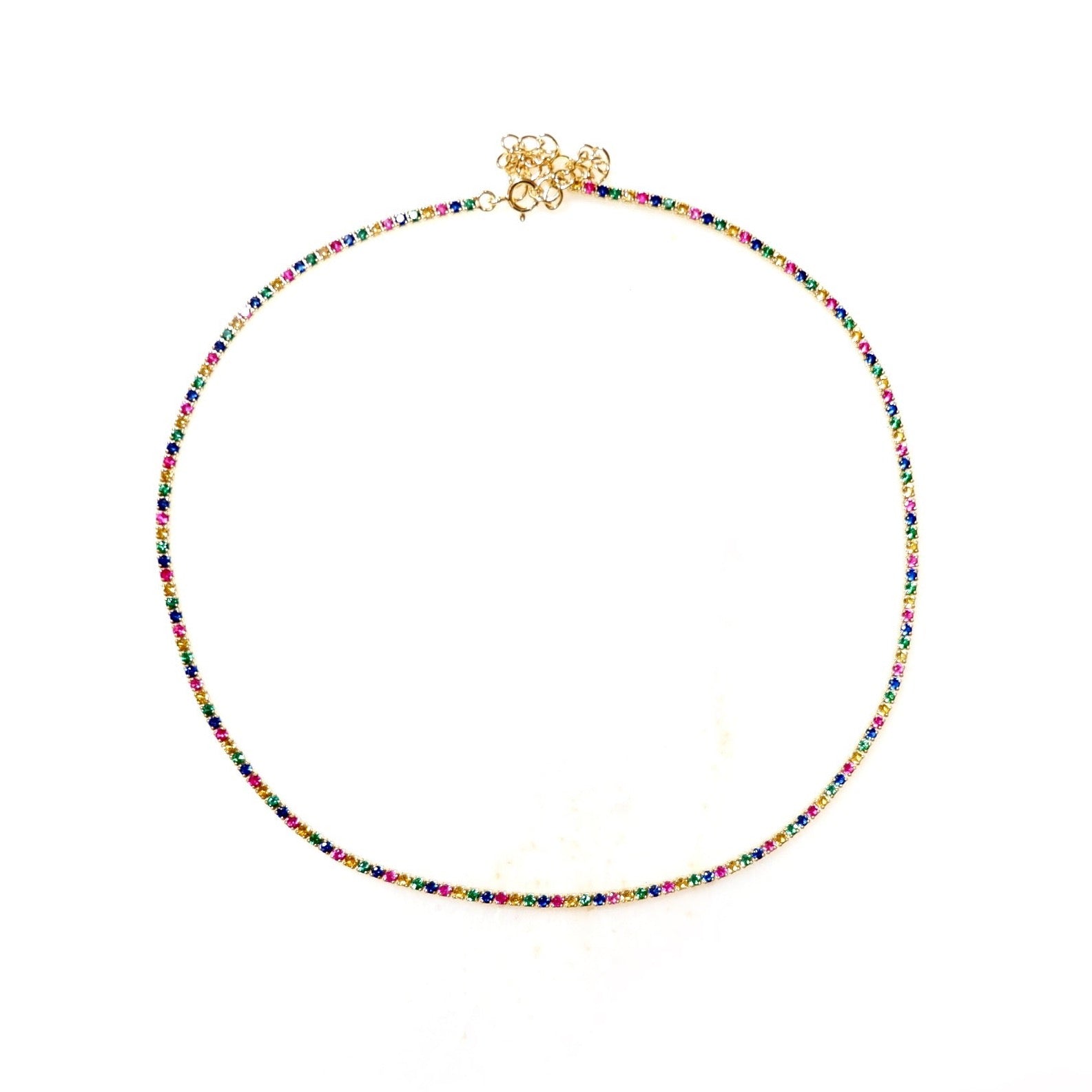 my dainty rainbow crystal choker