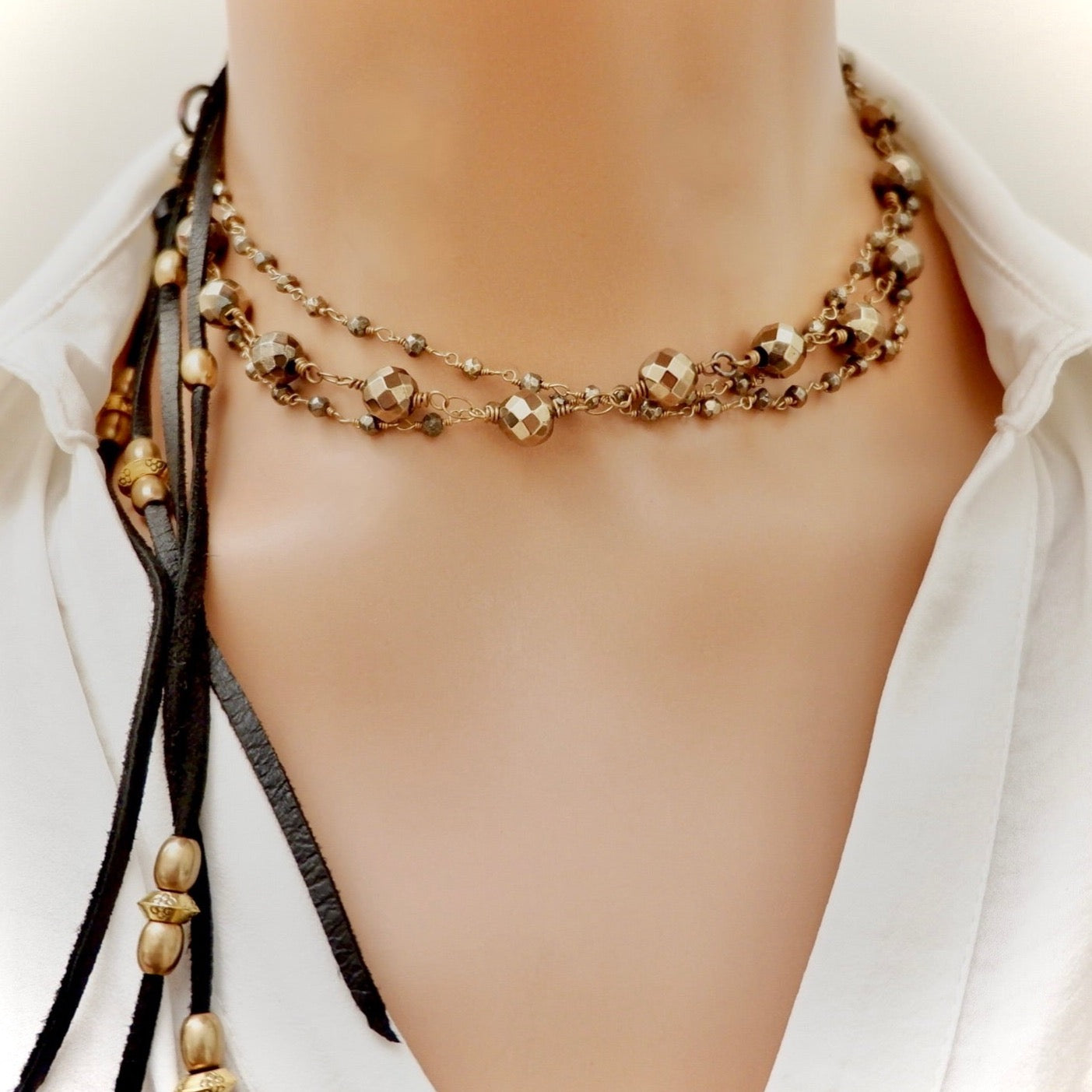 pyrite lover choker necklace