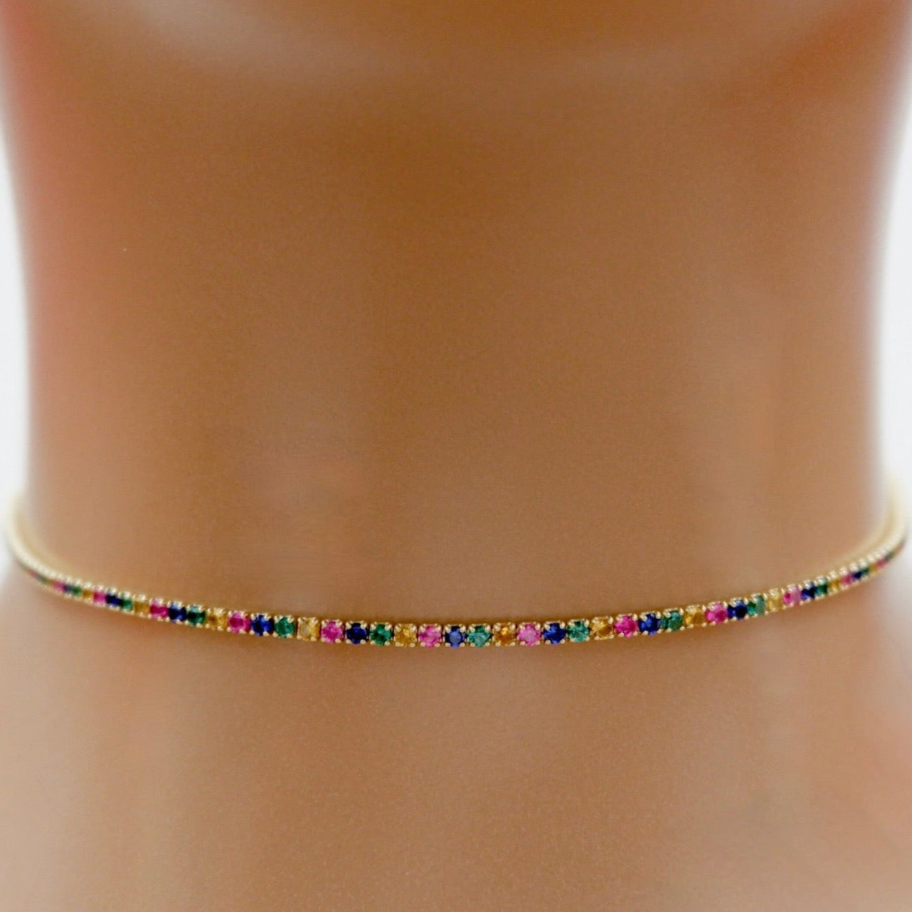 my dainty rainbow crystal choker