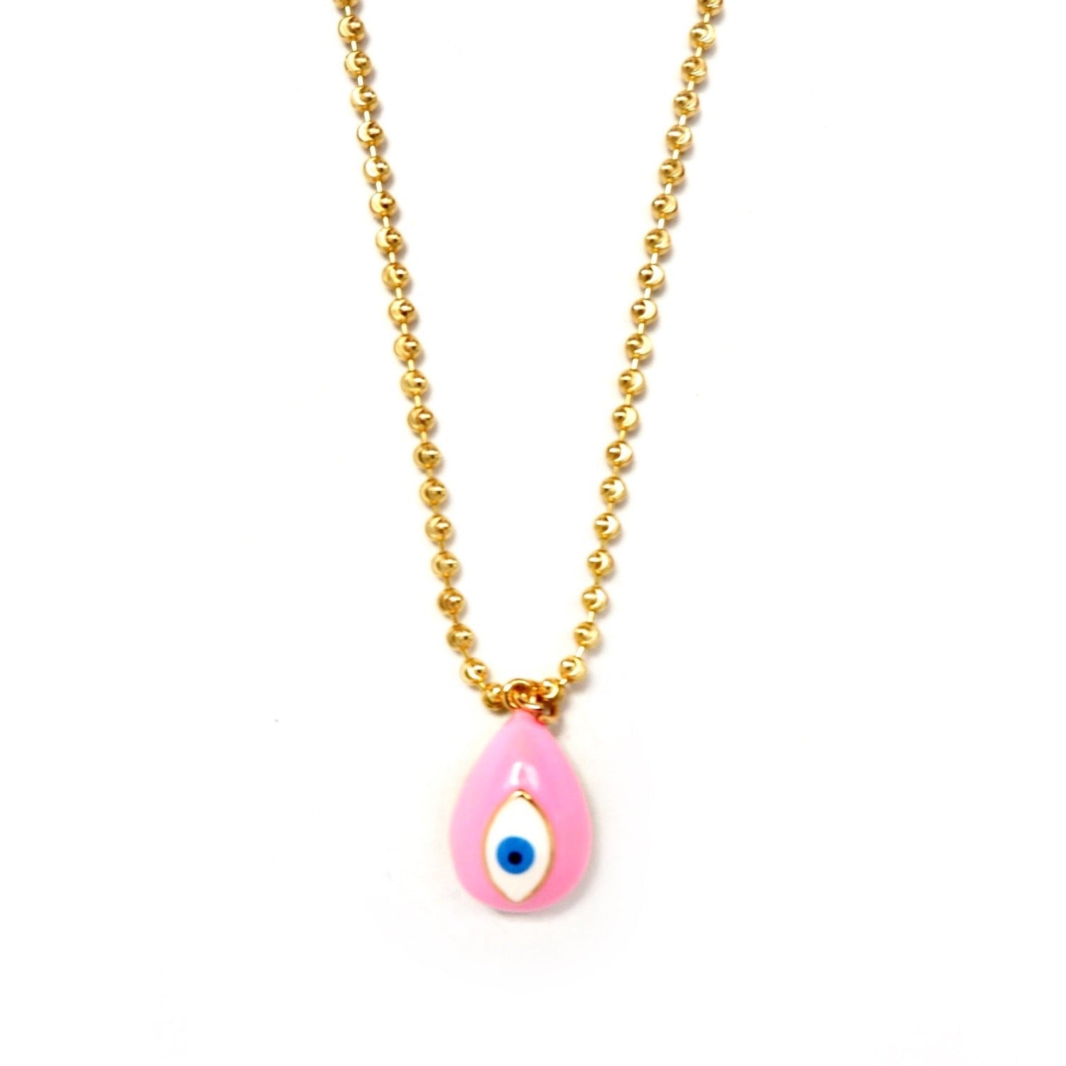 my sweet pink evil eye necklace