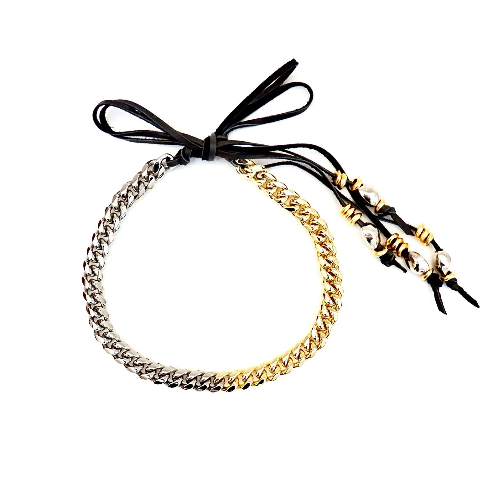 two tone cuban choker