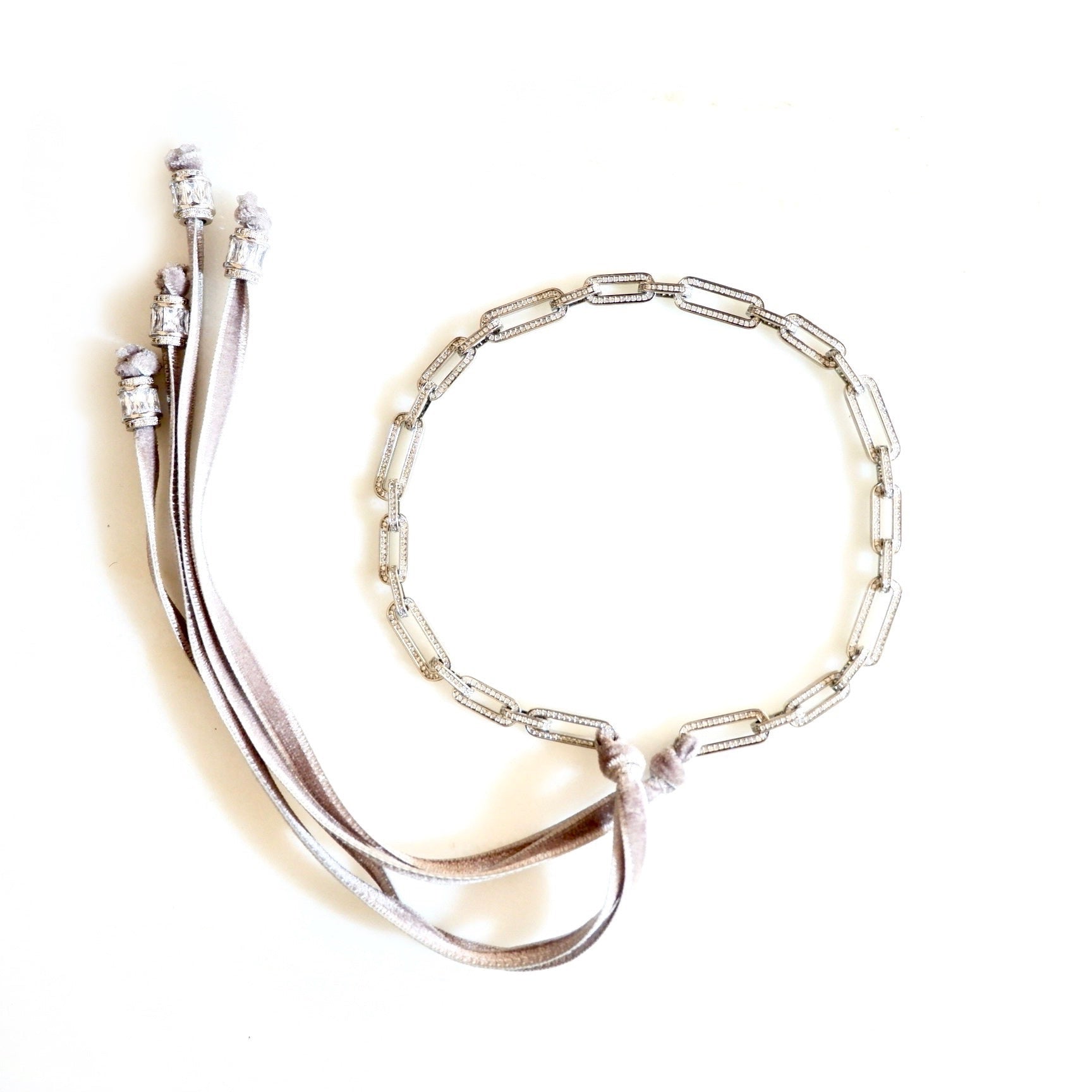 gray tie event choker necklace