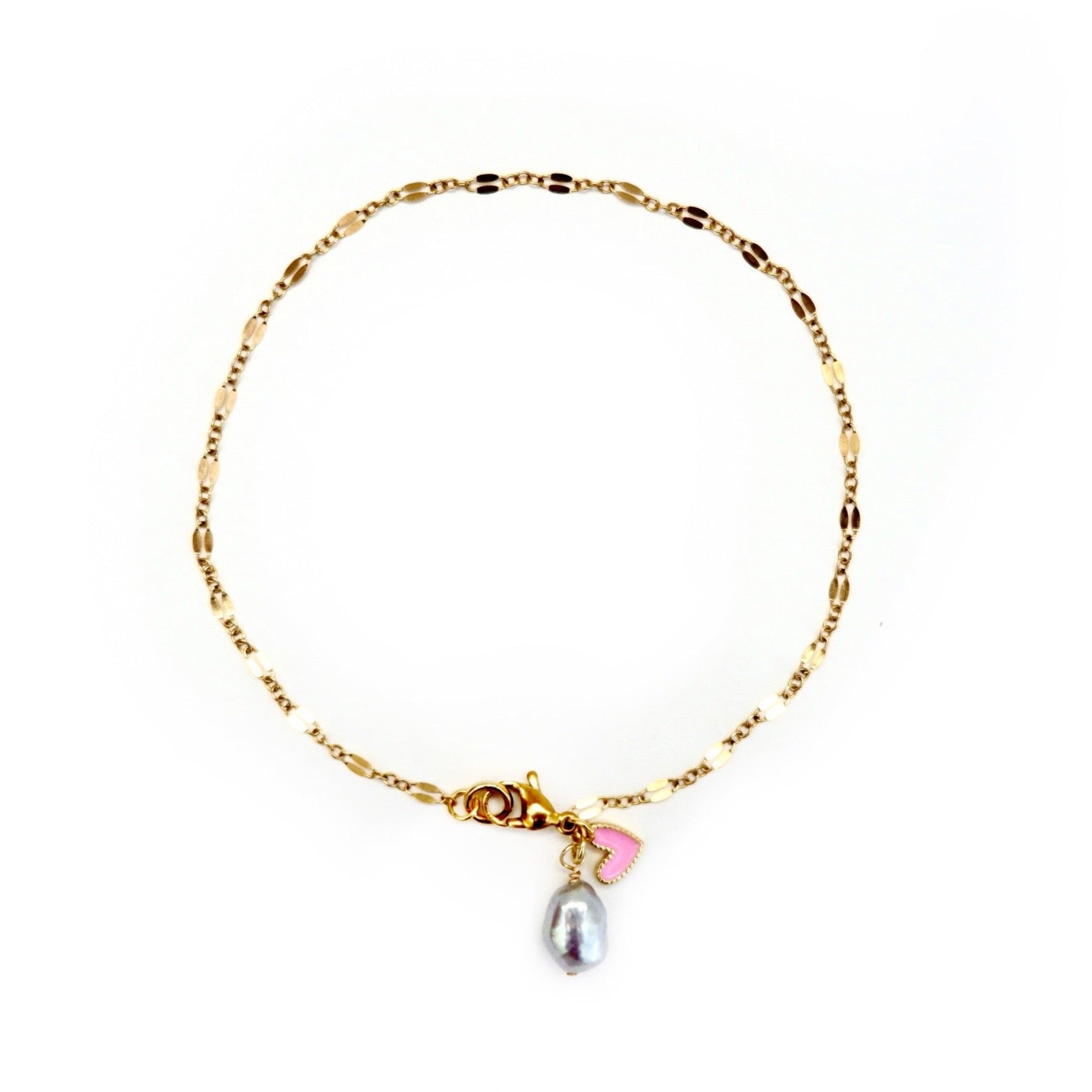 petit rose heart anklet