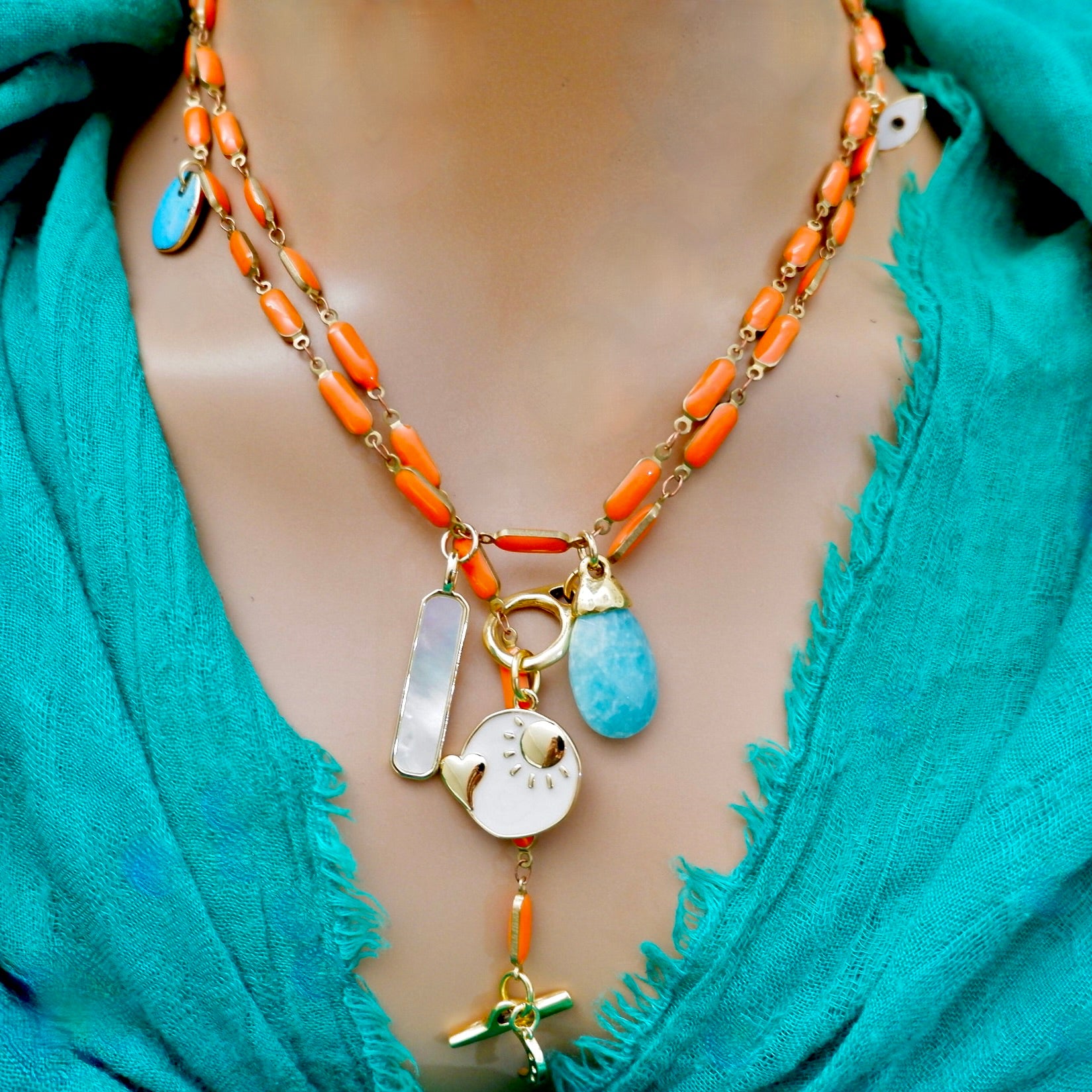 my vintage orange necklace
