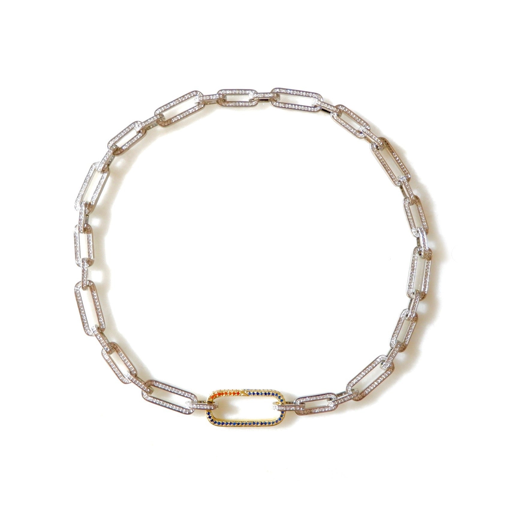 linked pave necklace