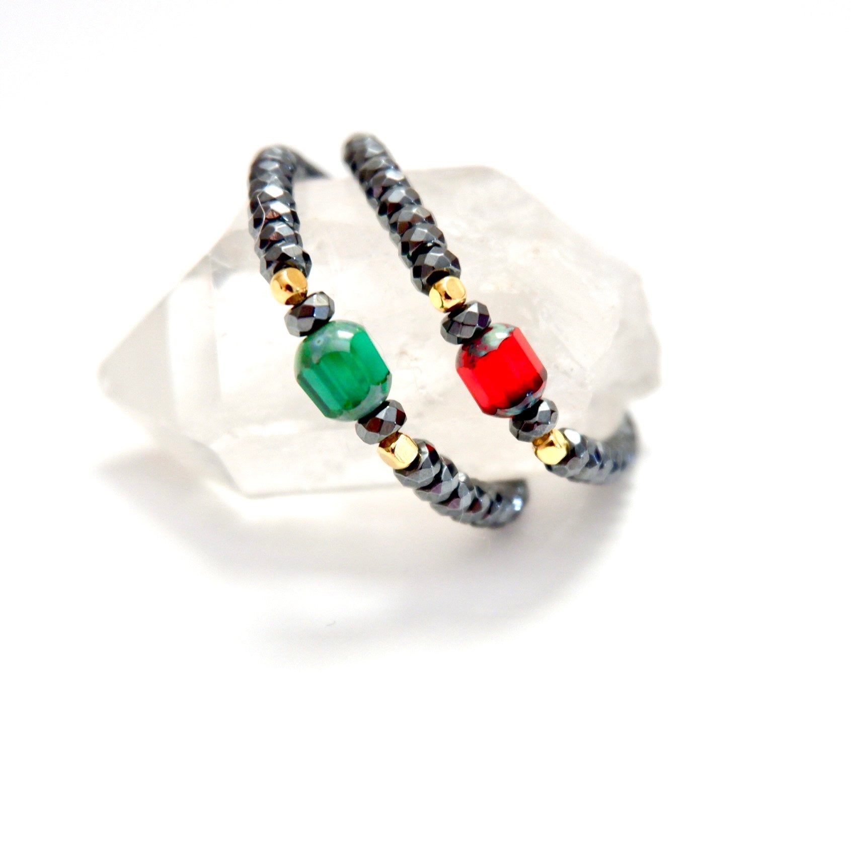pyrite twin set bracelets