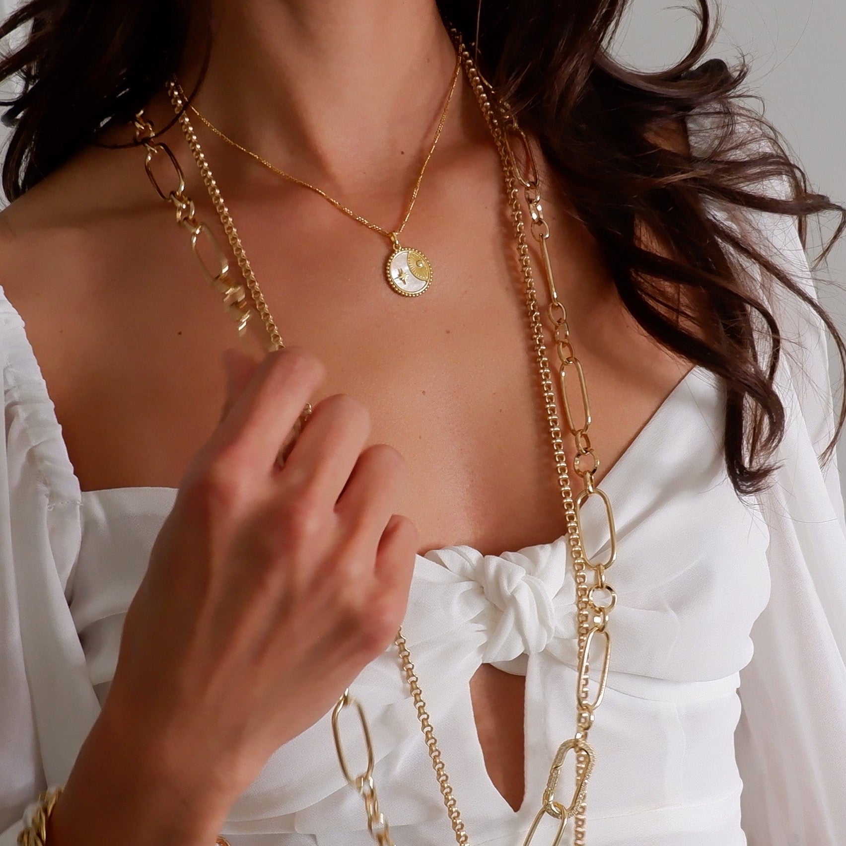 my sun star coin necklace