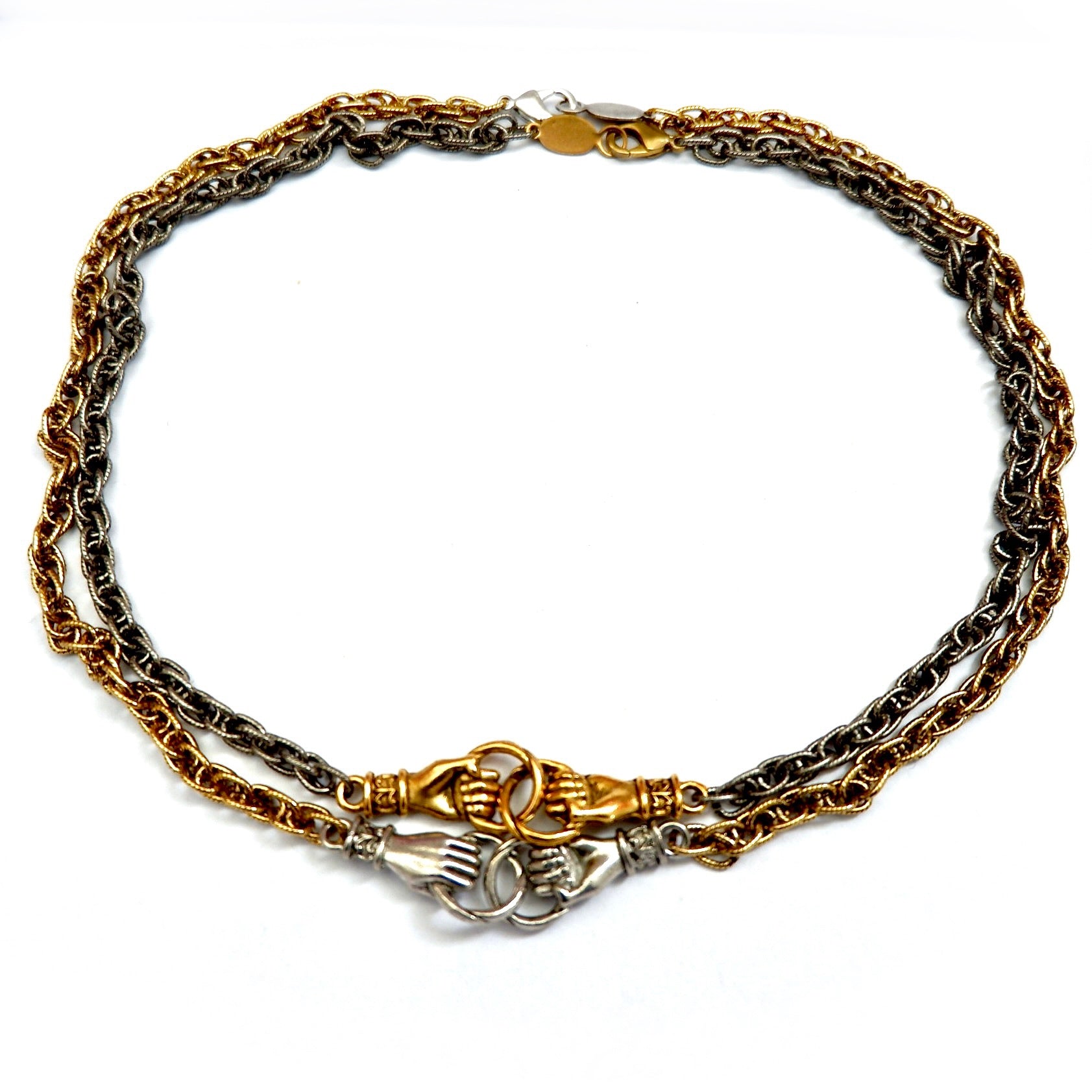 my hand in hand silver choker necklace