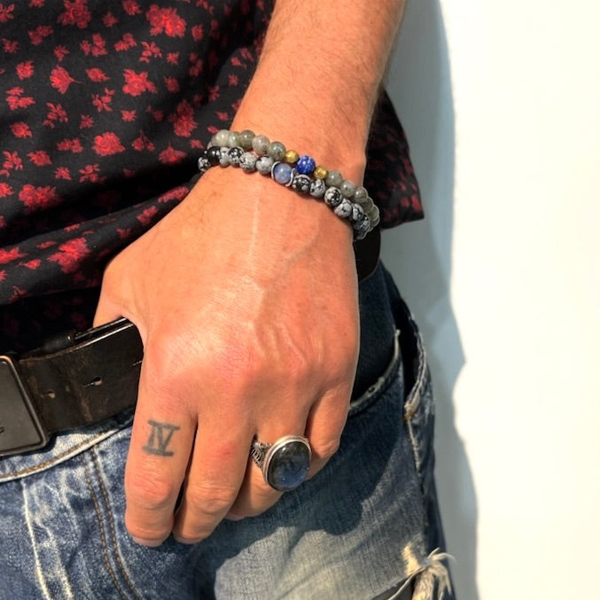 labradorite lapis mens bracelet