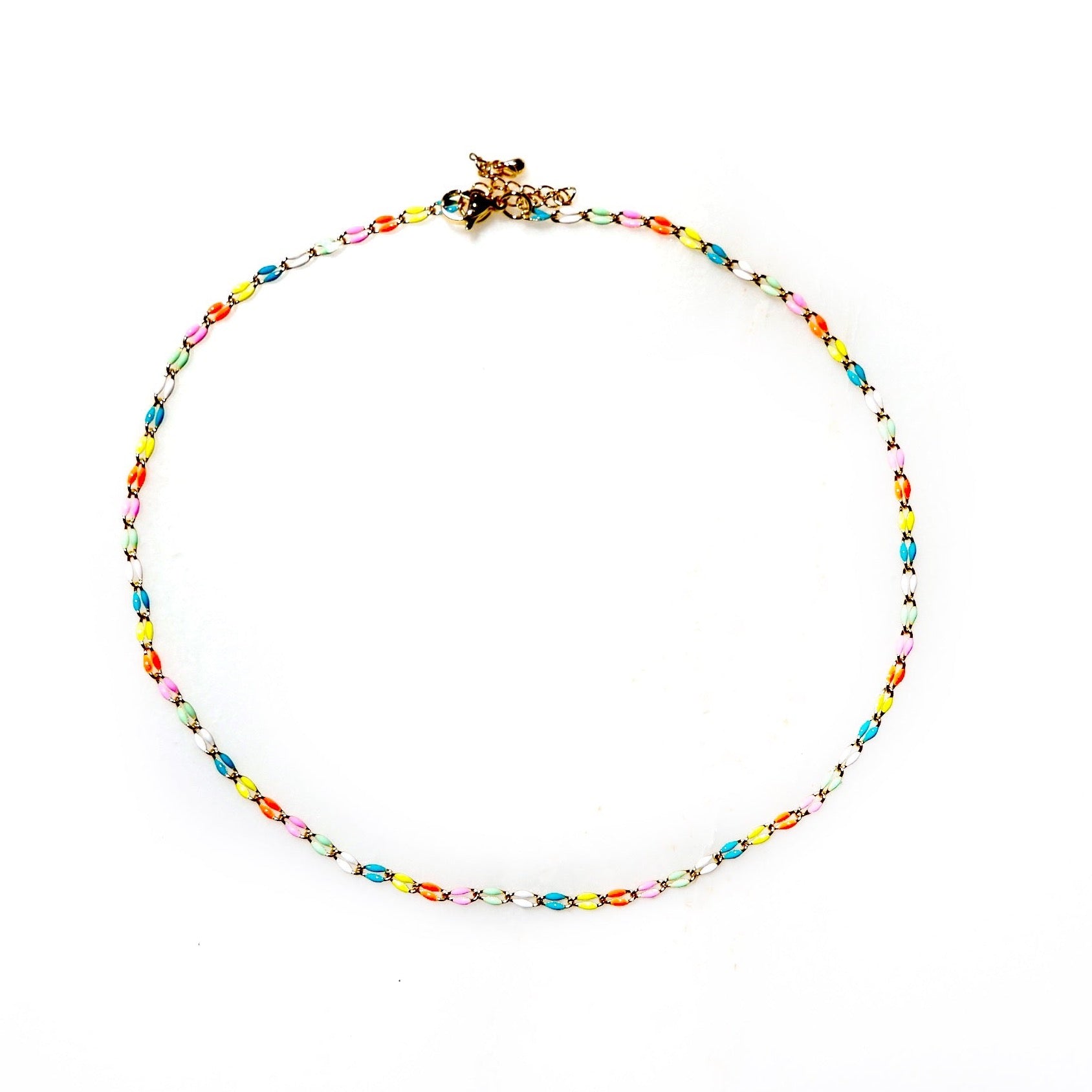 my rainbow enamel necklace