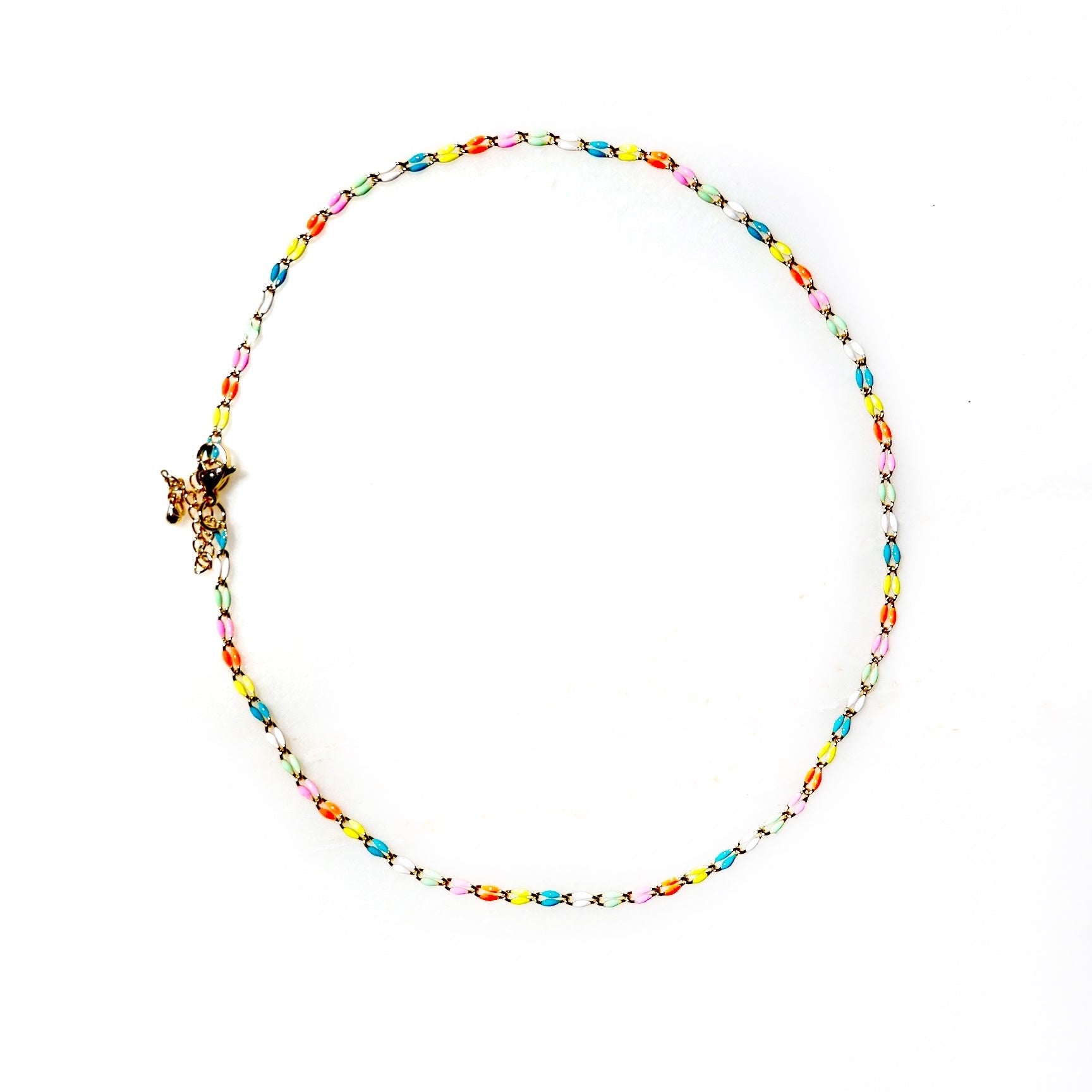my rainbow enamel necklace
