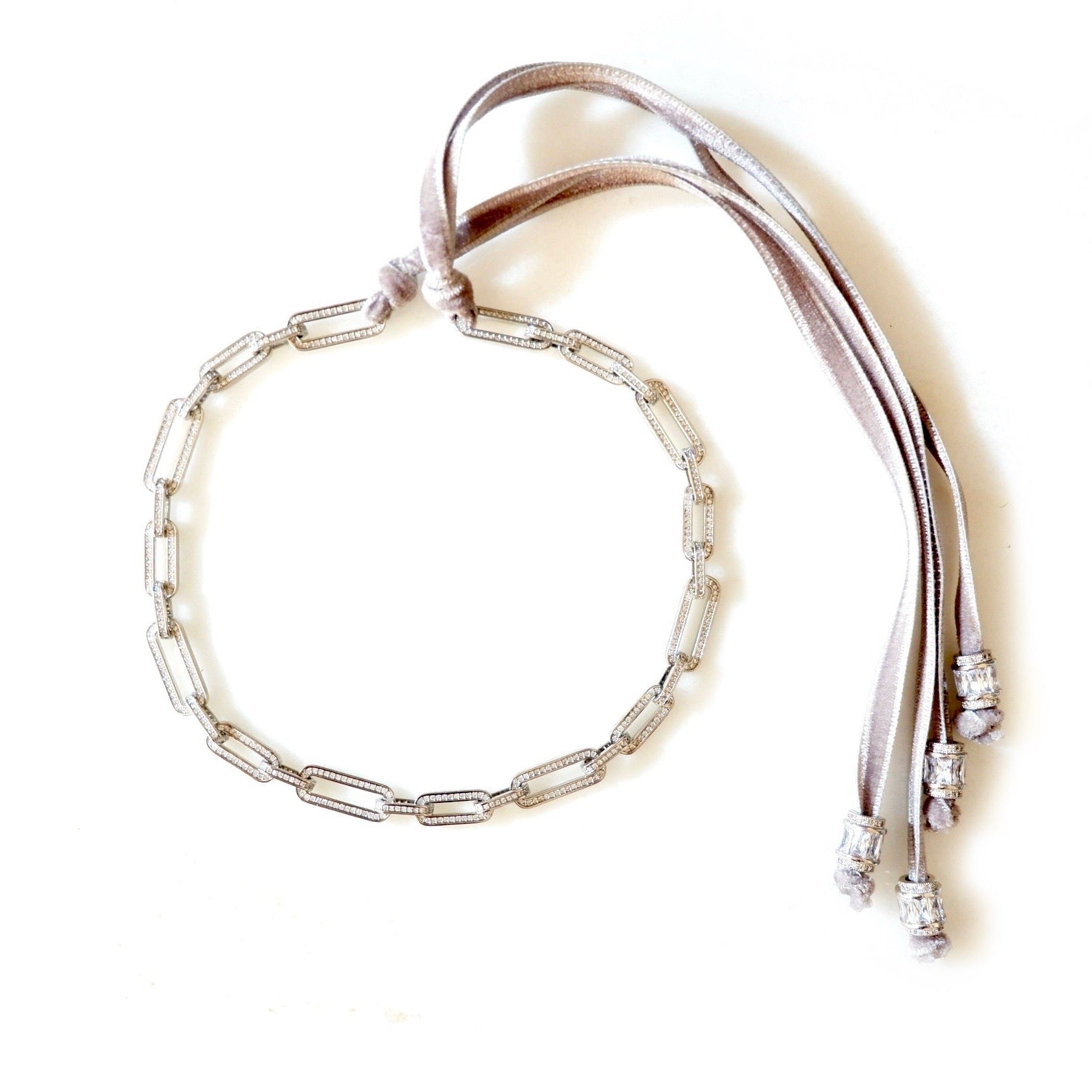 gray tie event choker necklace