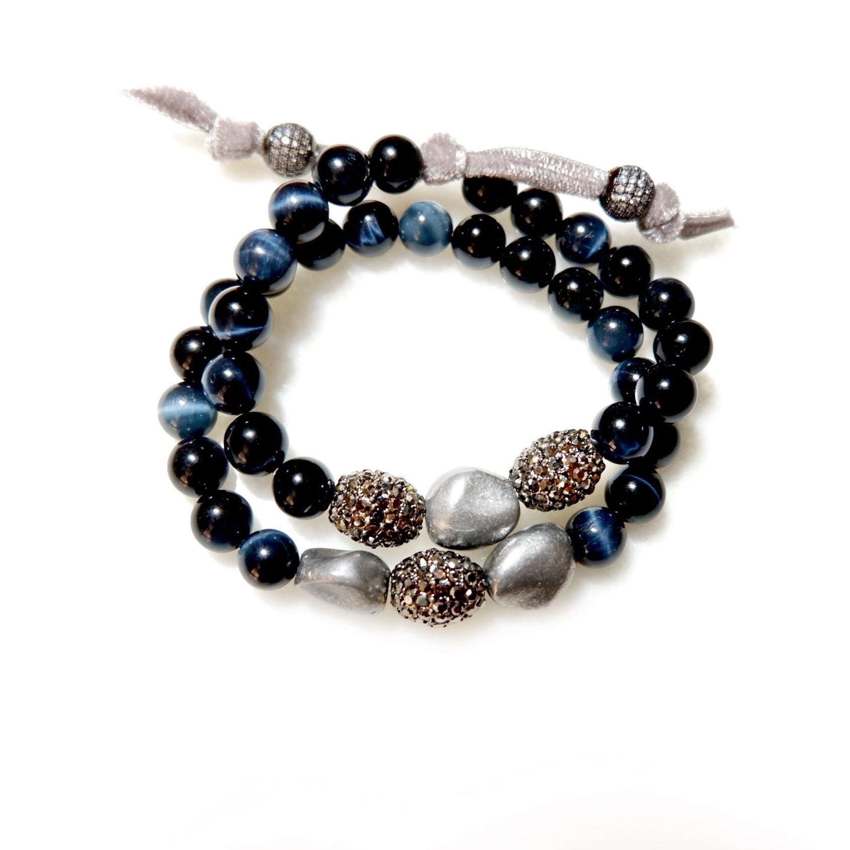 hematite blu duo bracelets
