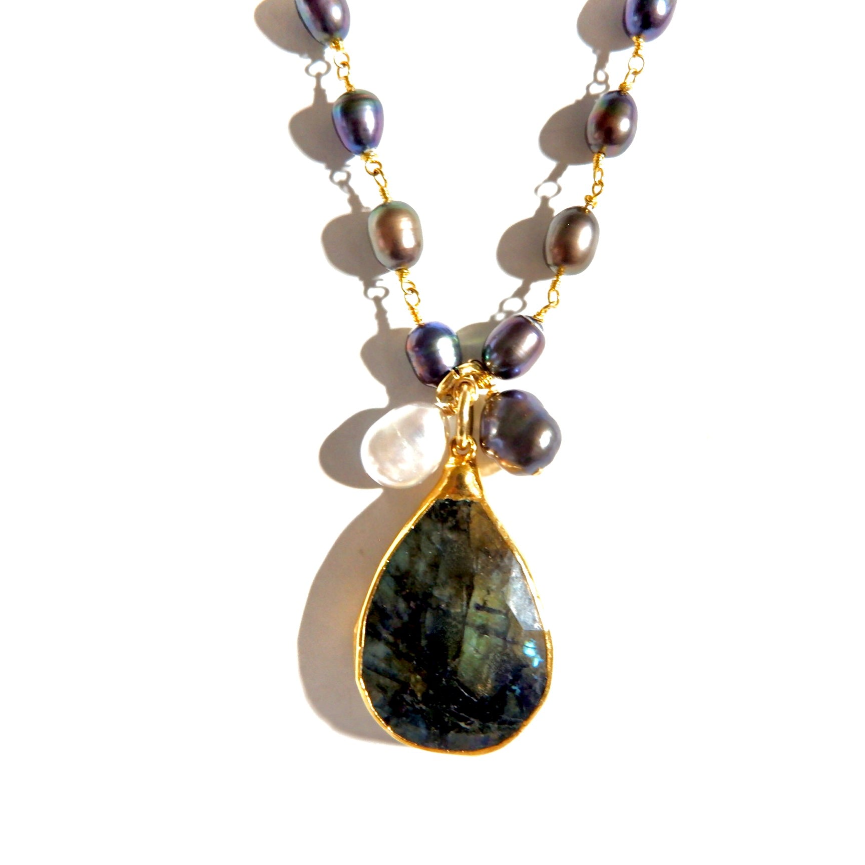 rainbow pearl necklace