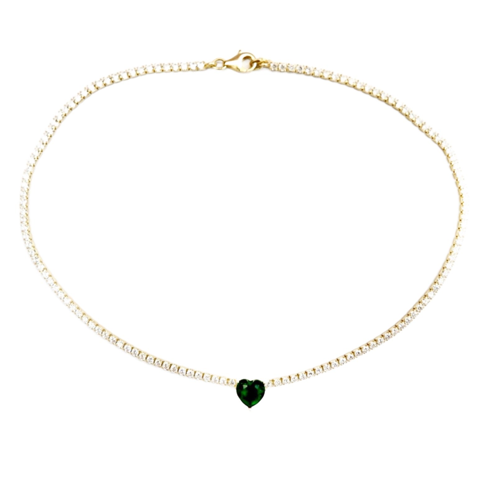 my emerald heart tennis choker