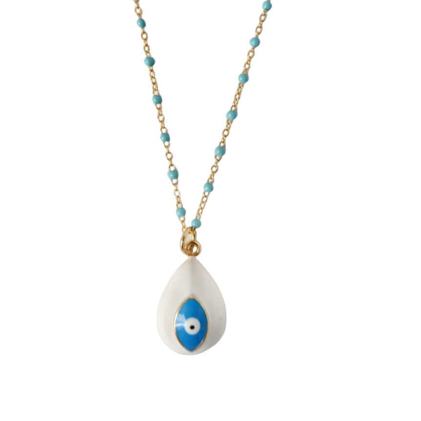 my sweet turquoise evil eye necklace